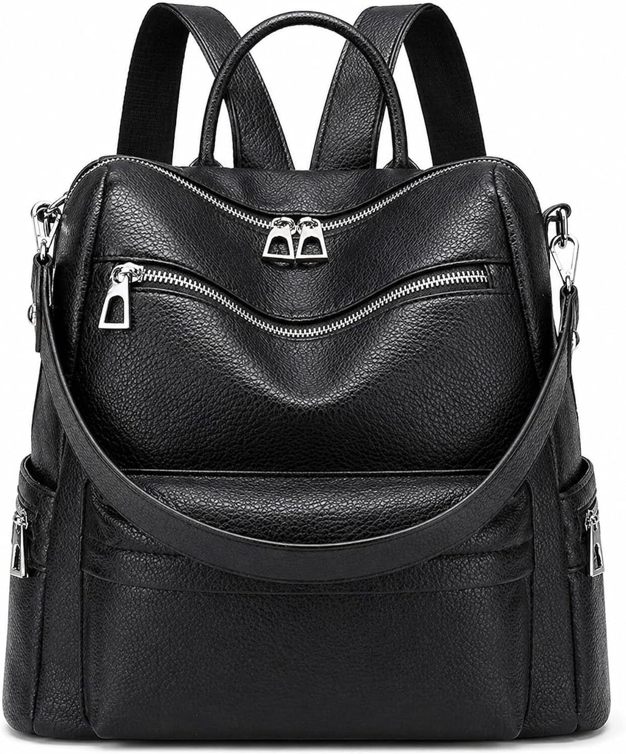 vishalverse store Small 20 L Backpack Women’s Leather Waterproof Casual Travel Bag with Multiple Zipper Pockets-picture-35