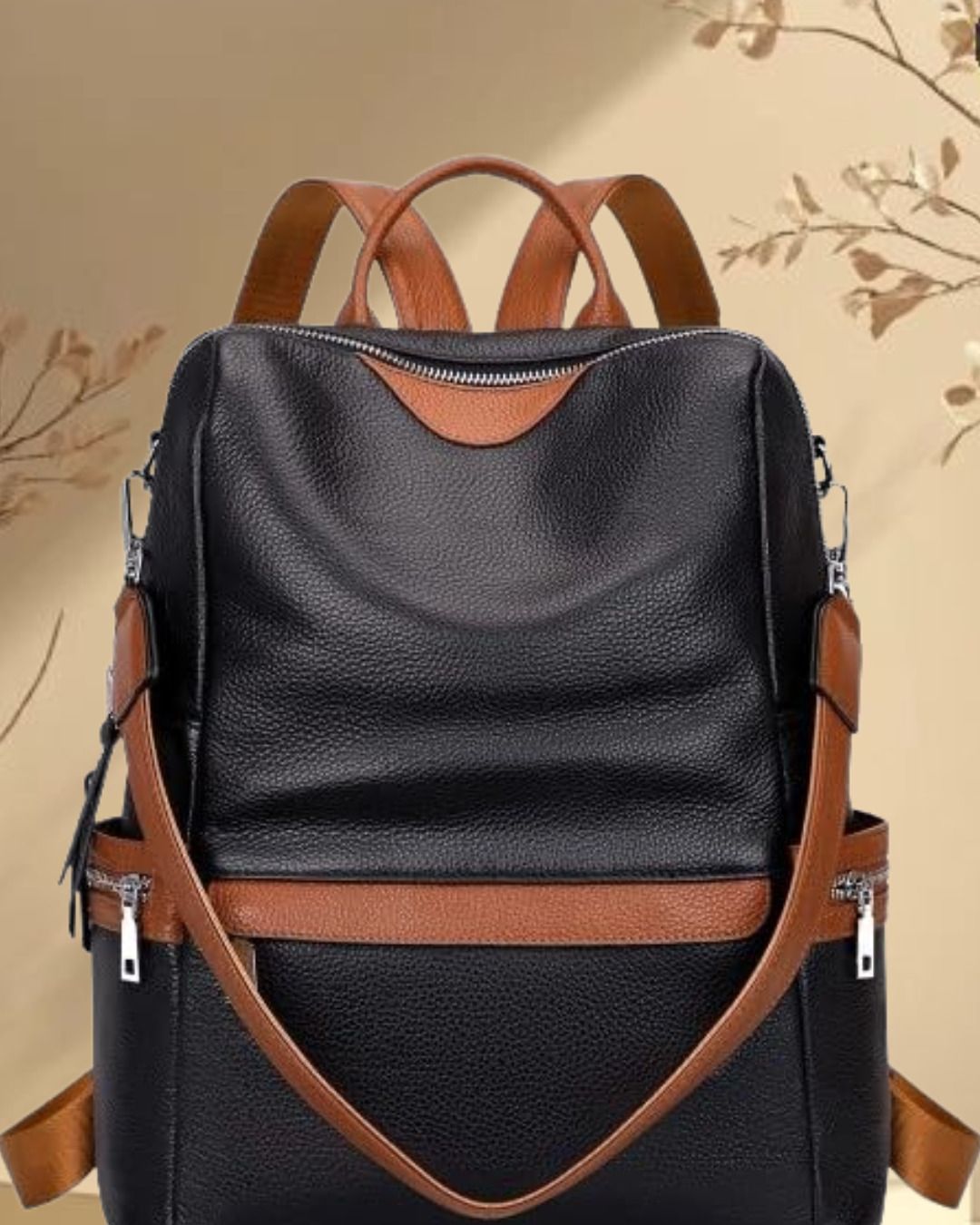 Medium 21 L Backpack Leather Backpack for Women Elegant Backpack Purse Ladies Leather Shoulder 1-image-30