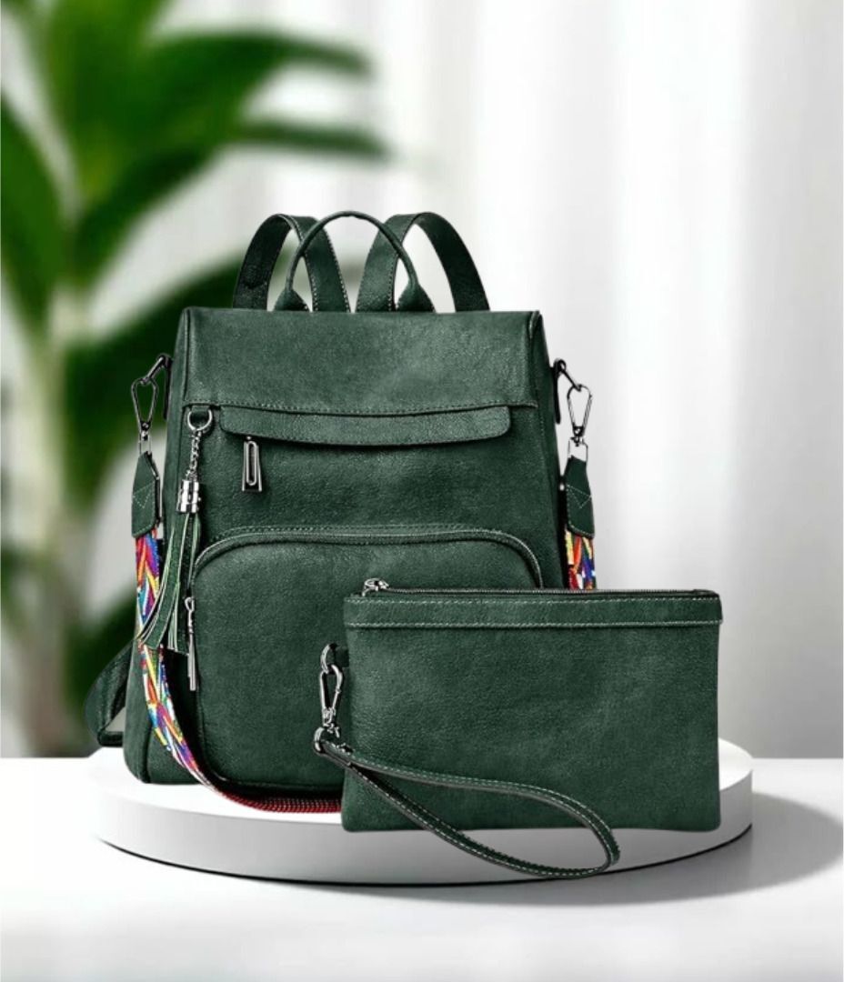 Medium 22 L Backpack Purse for Women Convertible Travel Vintage PU Leather Shoulder 25 L Backpack-image-20