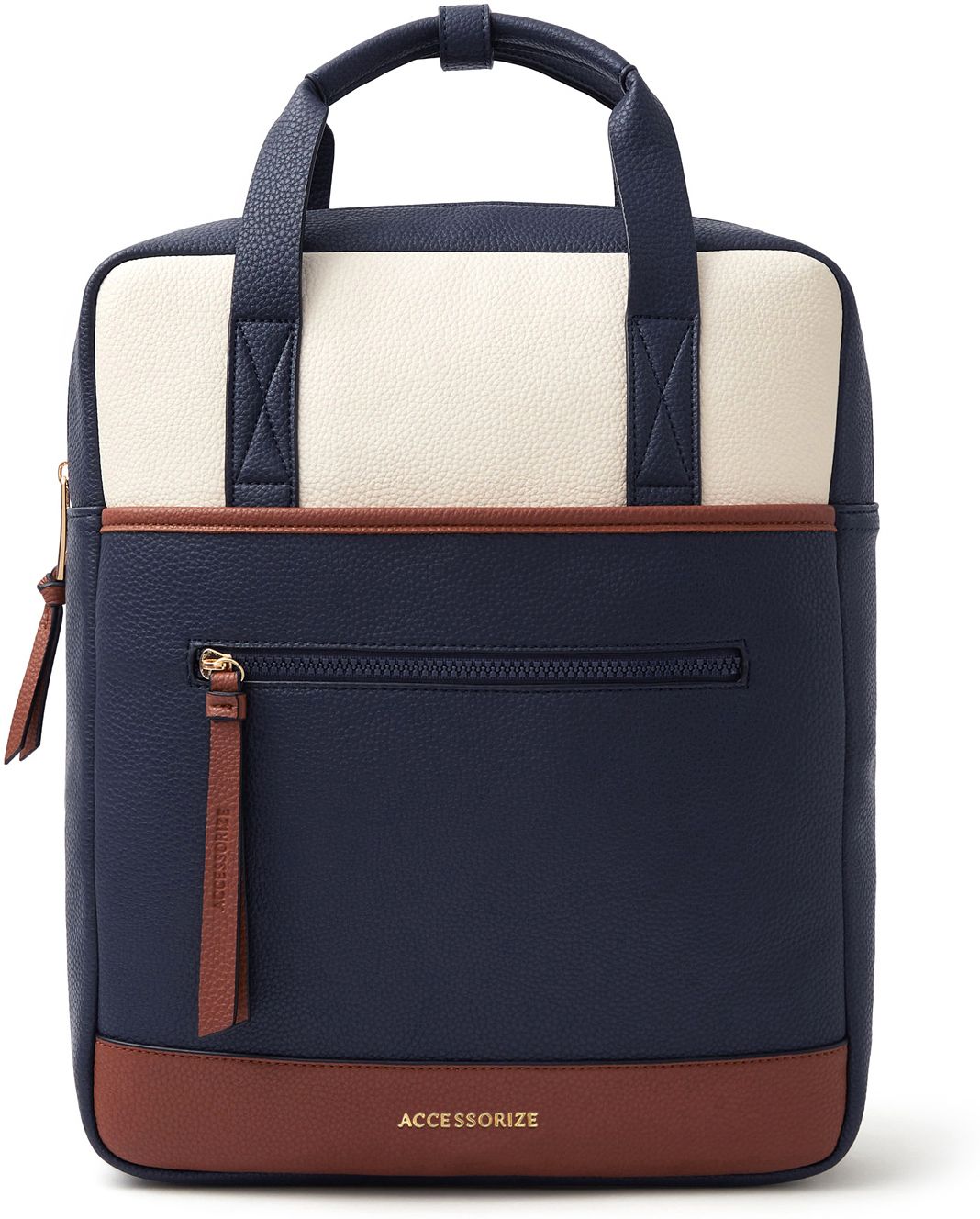 accessorize london 8.64 L Laptop Backpack Blue Faux Leather Backpack-picture-46