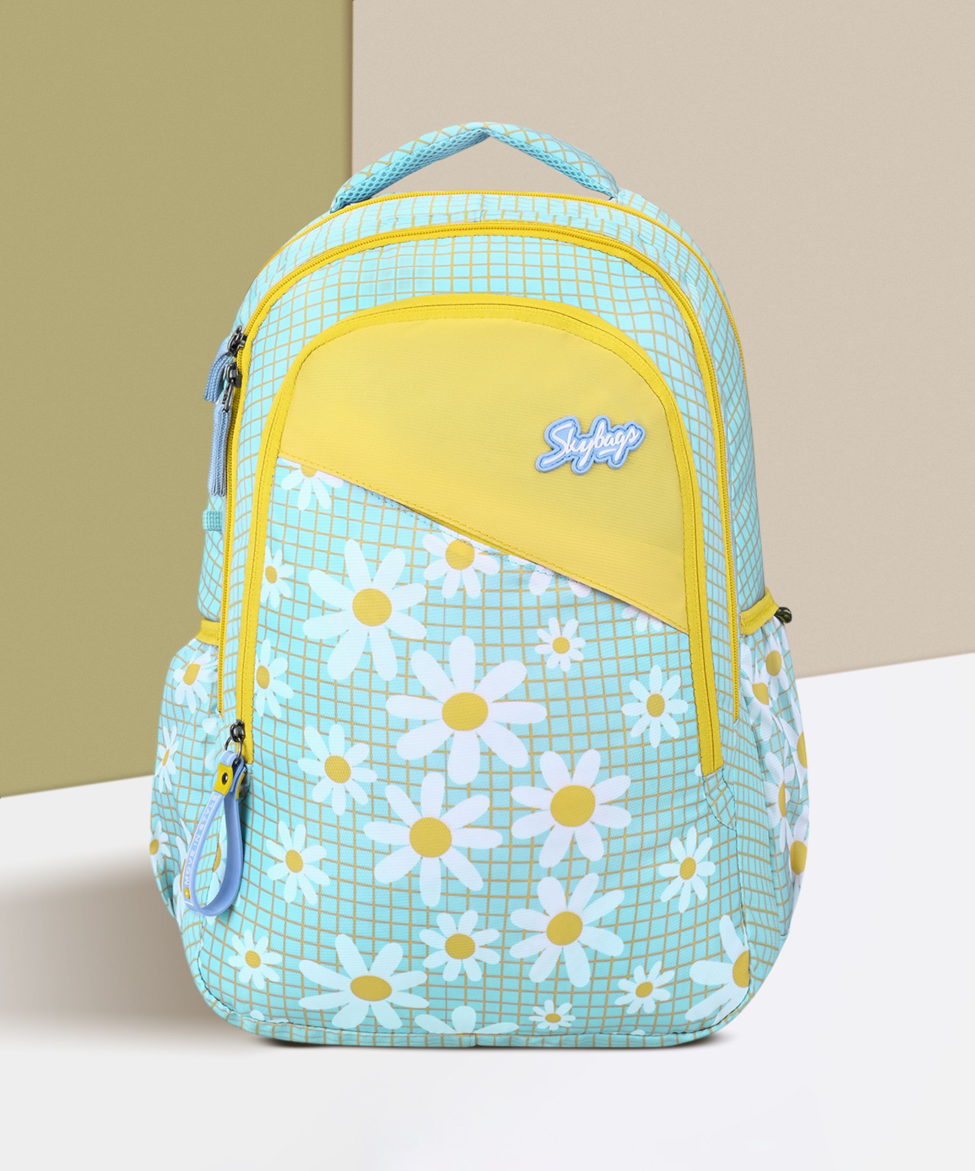 Medium 30 L Laptop Backpack Bloom 02 30L Lightweight Casual School Bag Yellow - Blue For Women-image-3