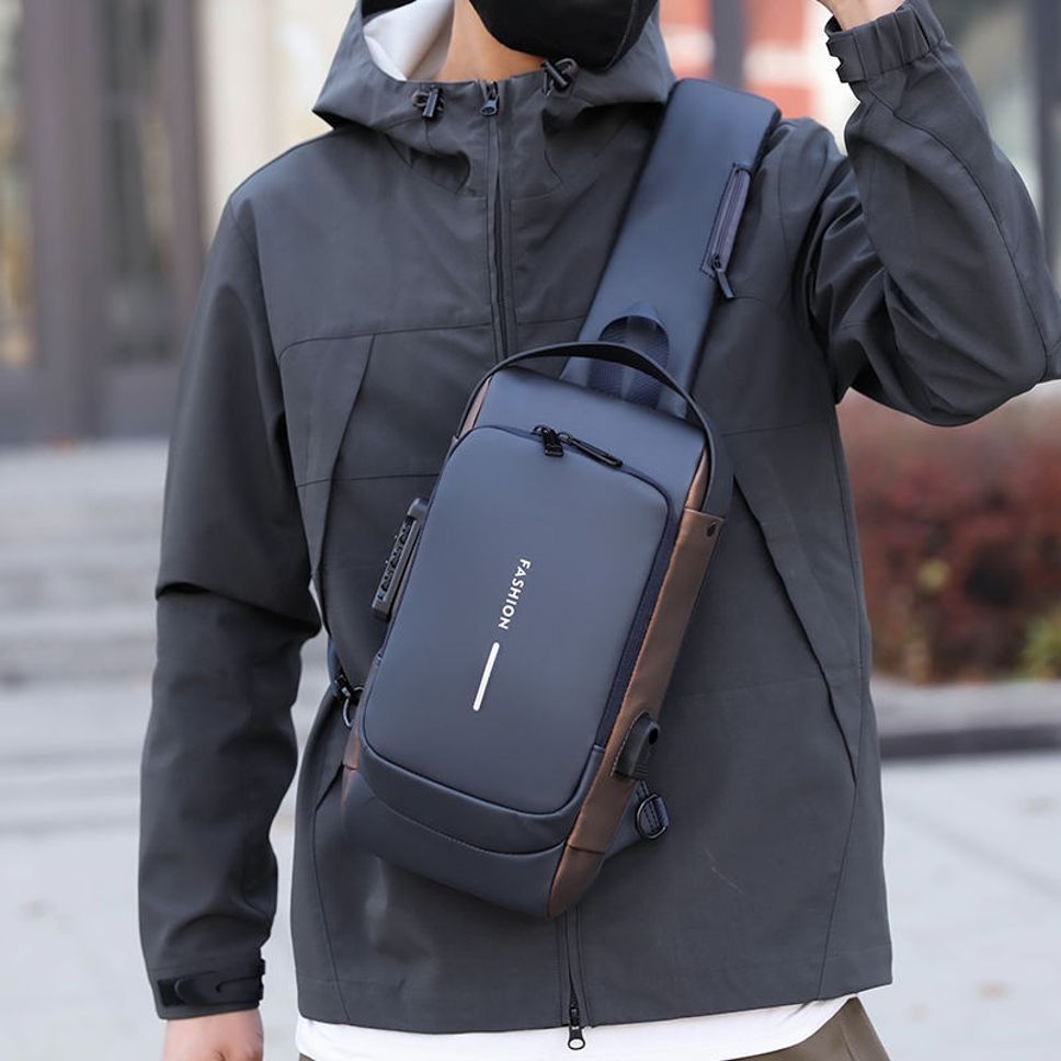 life india Small 12 L Laptop Backpack 2025 Motorcycle Crossbody Sling Bag Multifunction Anti-Theft Chest USB Charging-picture-28