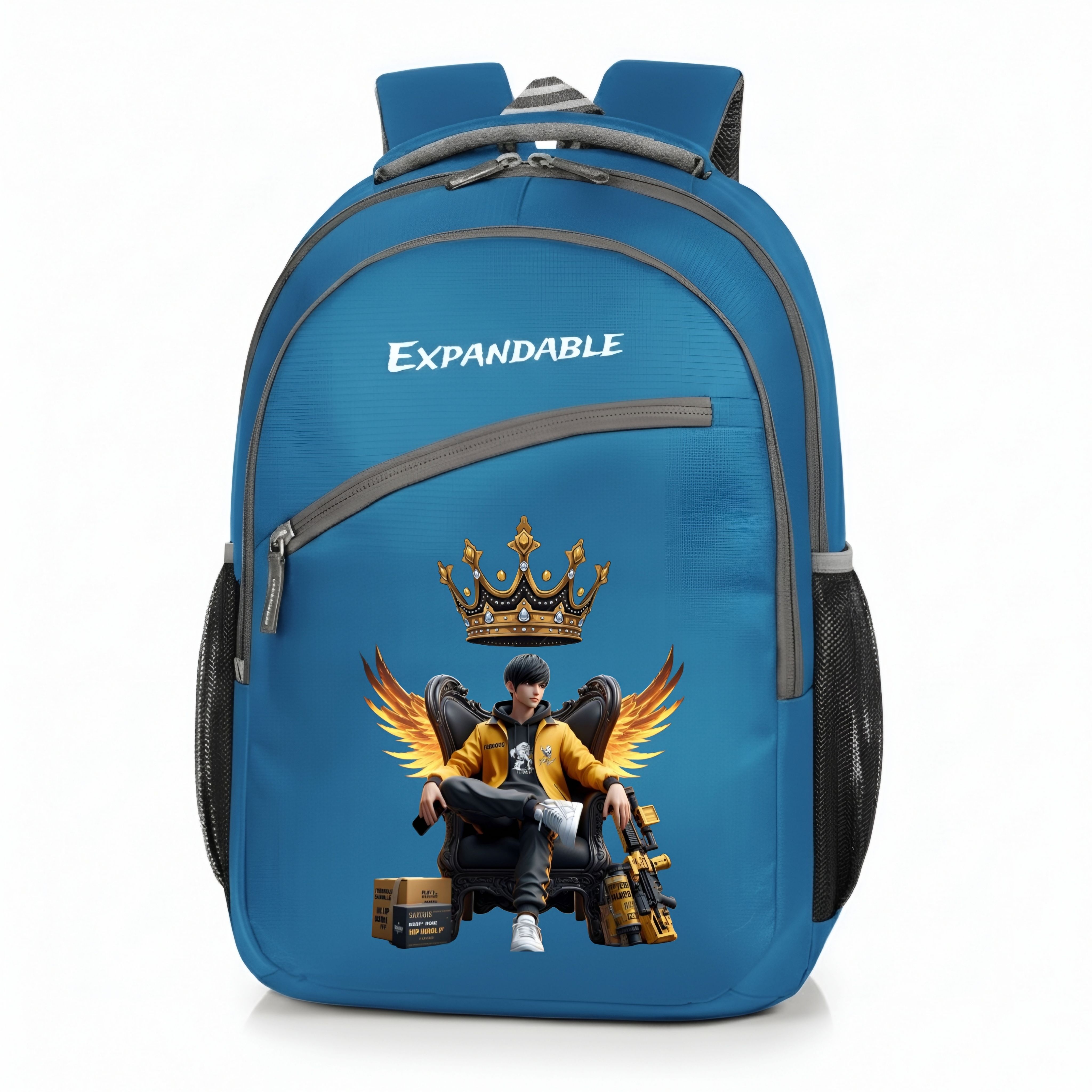 Medium 25 L Backpack FREE FIRE KING Printed school bag for Boys & Girls with padded straps-image-26