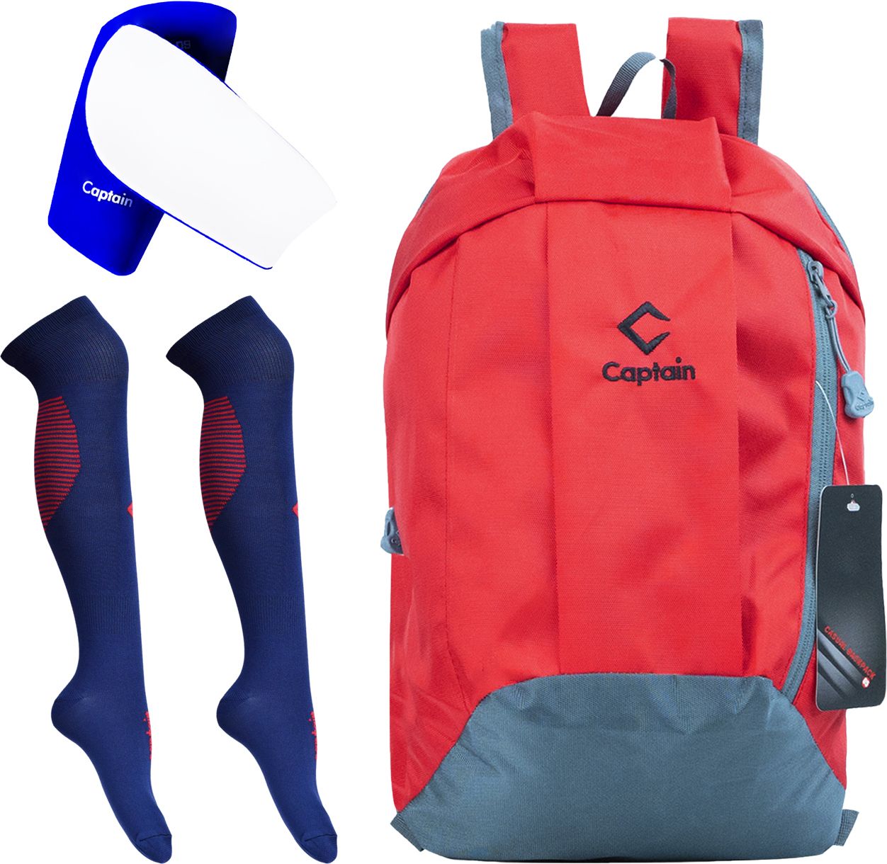 captain Small 15 L Backpack BAG05 WITHGOAL PLUS SOCCER SOCKS AND HEMRA SHINGUARDS-picture-14