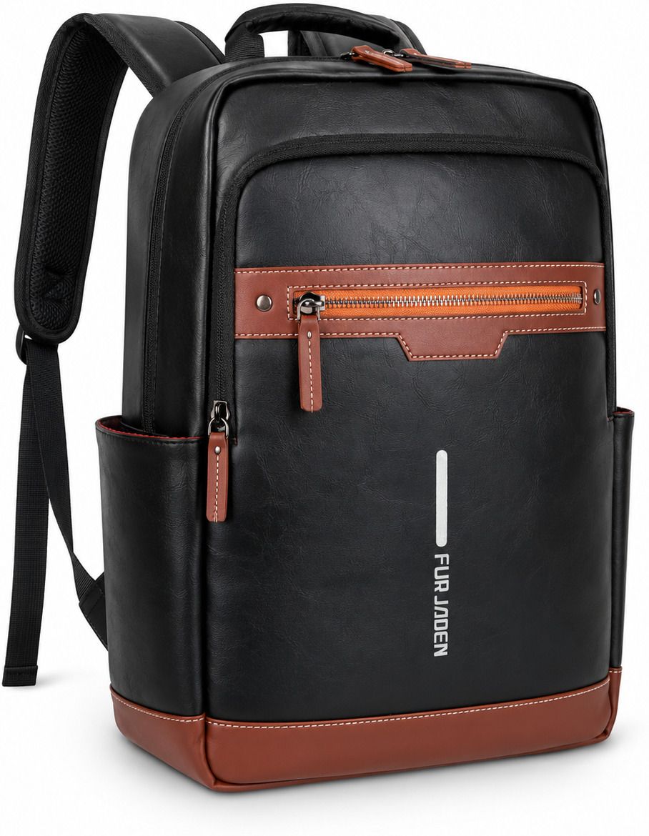 Medium 25 L Laptop Backpack Vegan Leather Premium Bag with 15.6 Inch Laptop Compartment-image-8