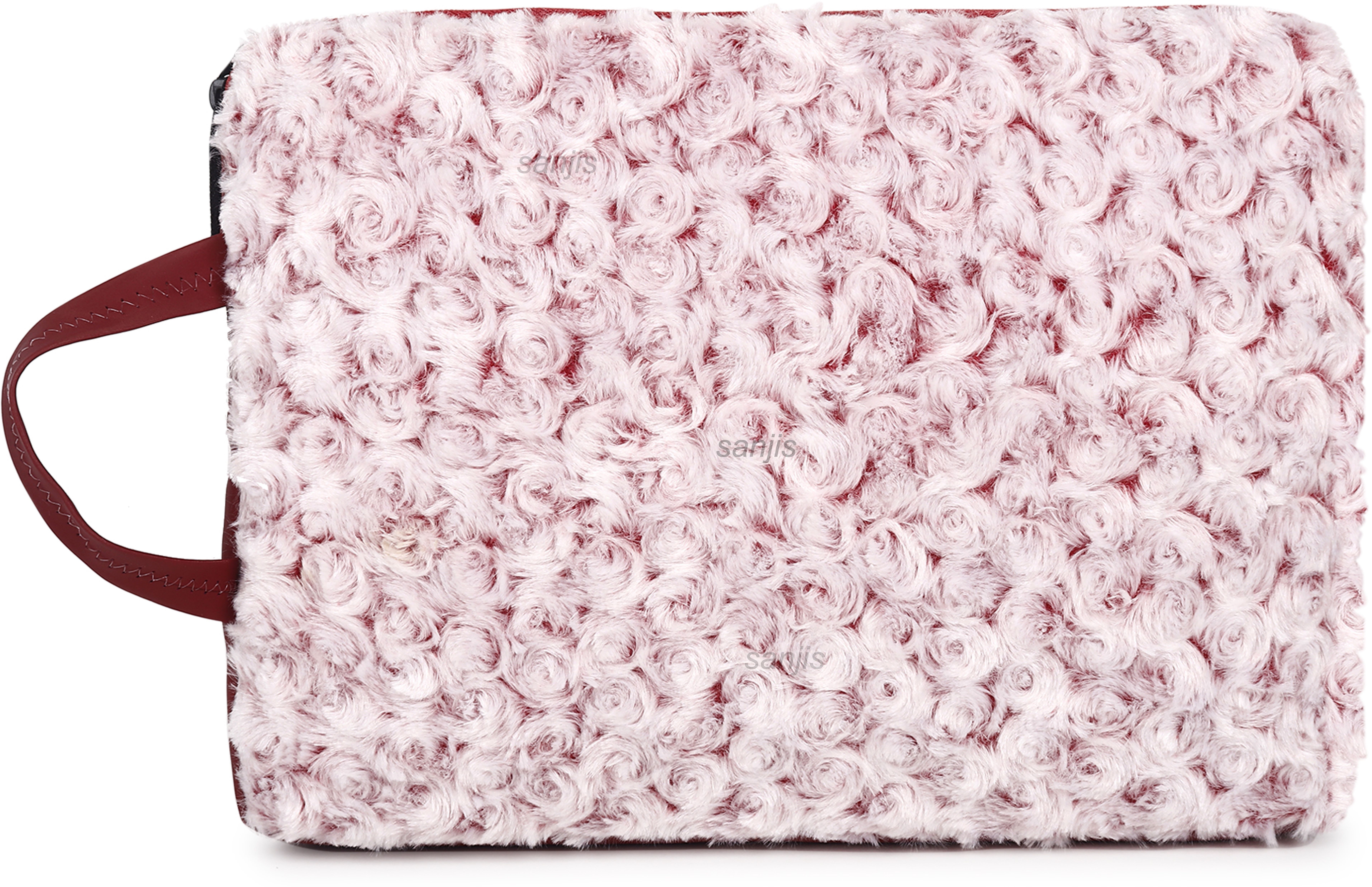 Sanjis Enterprise 3D Rose Pattern Travel Faux Fur Laptop Sleeve Laptop Bag Cover-picture-13