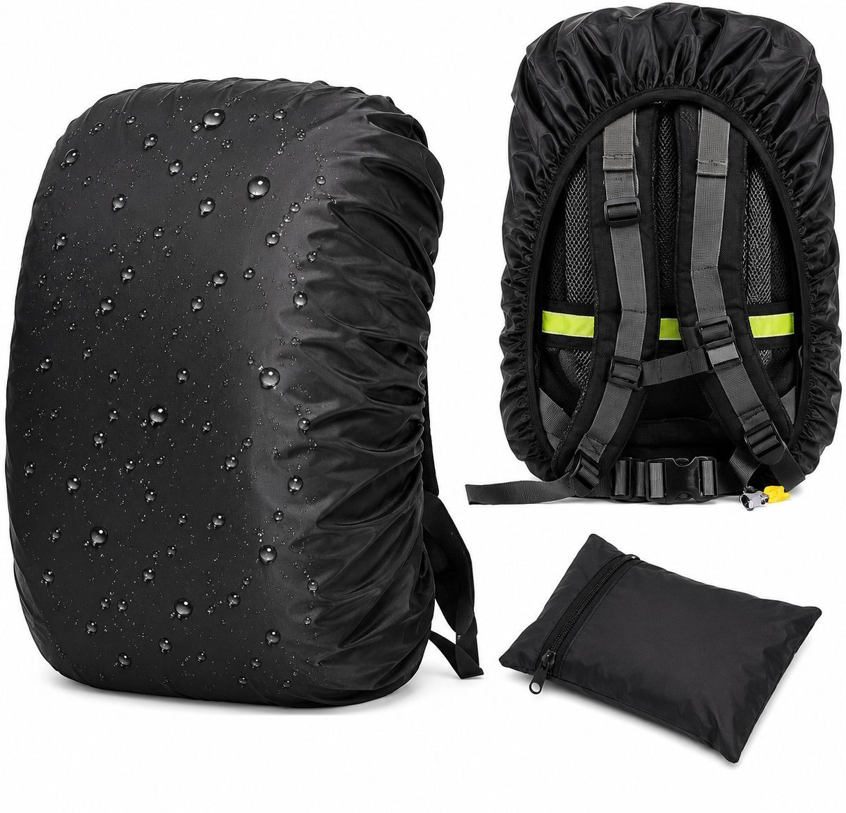NEXONA Waterproof Backpack Rain Cover with Reflective Strip&Adjustable Buckle|Dustproof Dust Proof, Waterproof Trekking Bag Cover, School Bag Cover-image-33