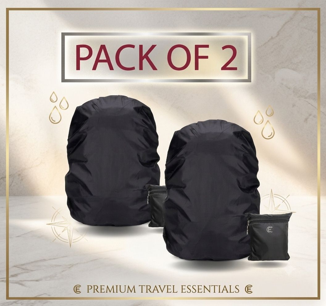 FLEWDROPY Pack of 2 Durable Nylon Bag Covers - Water Resistant Waterproof Laptop Bag Cover, Luggage Bag Cover, School Bag Cover, Trekking Bag Cover-image-25
