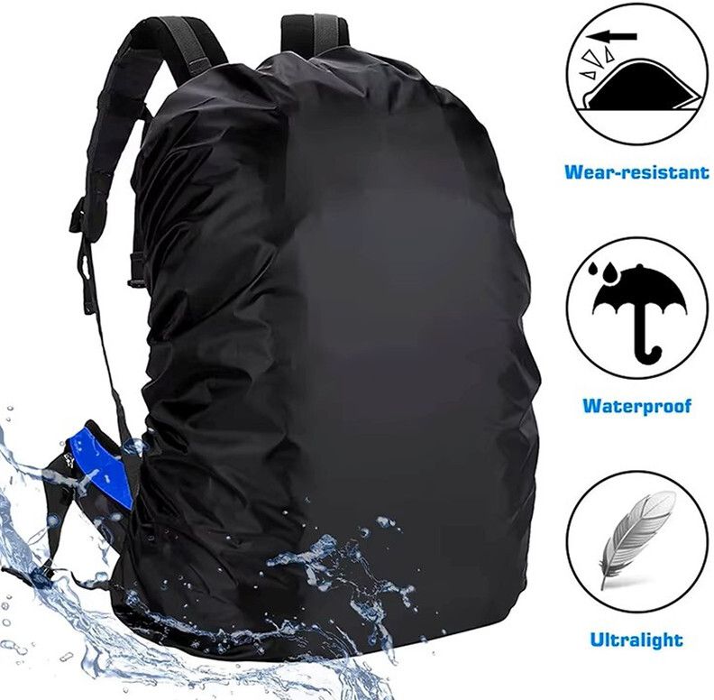 Xelcis Lightweight Rainproof Bag Cover with Foldable Storage Pouch Included Waterproof Laptop Bag Cover, Trekking Bag Cover, School Bag Cover-image-23