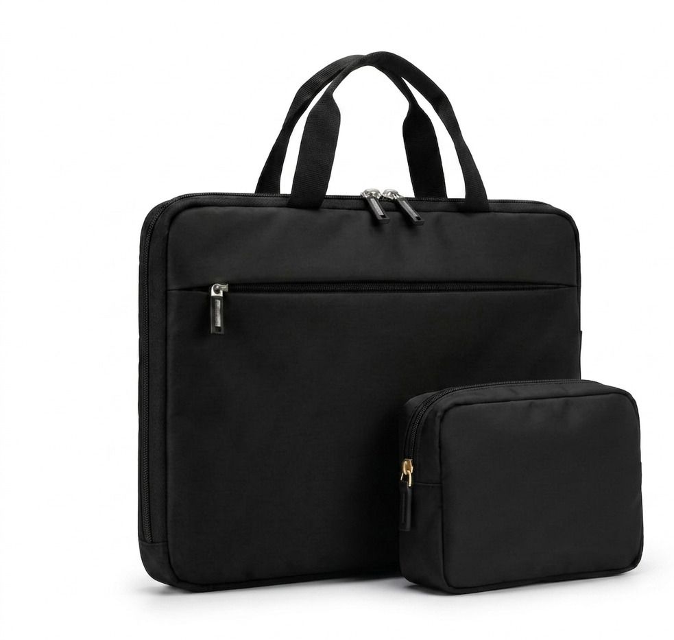 NEHX Premium Black Laptop Sleeve Bag with Handle & Front Pocket Dust Proof, Waterproof Laptop Bag Cover-image-46