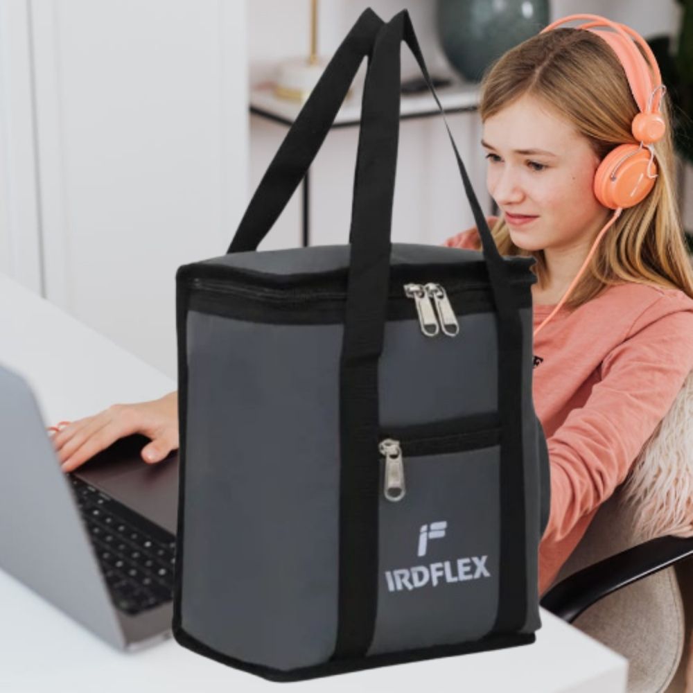 Grey Tiffin Bags Premium Quality Polyster Fabric Insulated Hygienic Lunch Bags Waterproof Lunch Bag-image-8