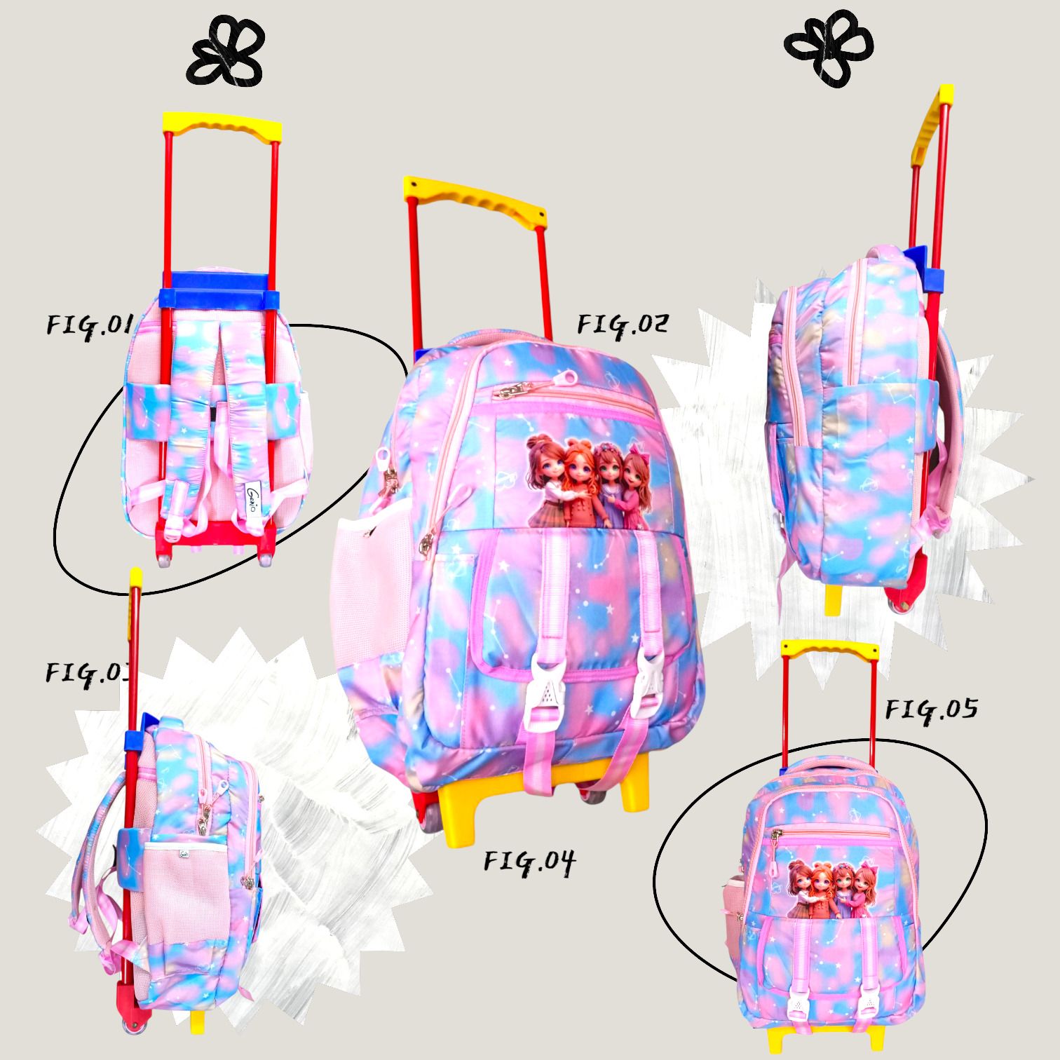 BARBLE School Kids Trolly Bag - 18 In- Queen UNIQ RAINBOW Waterproof (40 L ) Waterproof Trolley-image-44