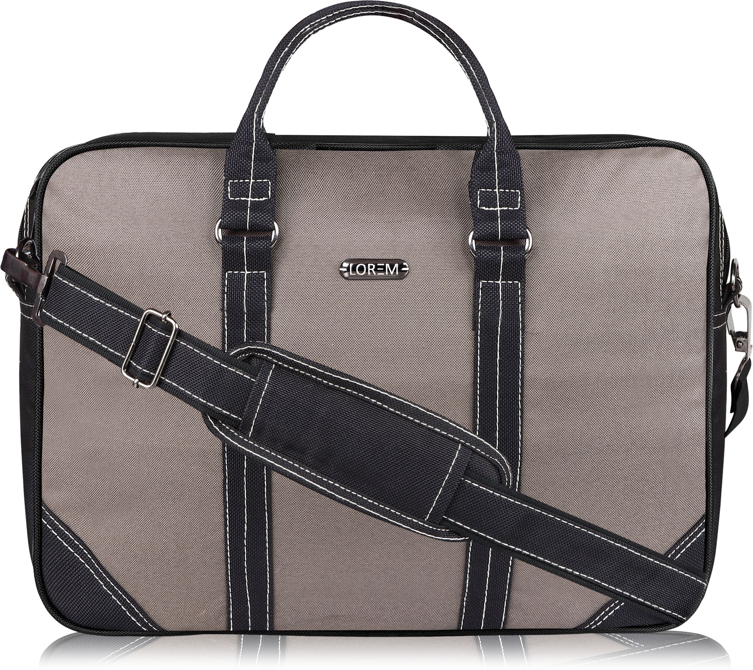 Grey Color PVC Coated Fabric 10L Office Laptop Bag For Men & Women BG87 Waterproof Messenger Bag-image-10
