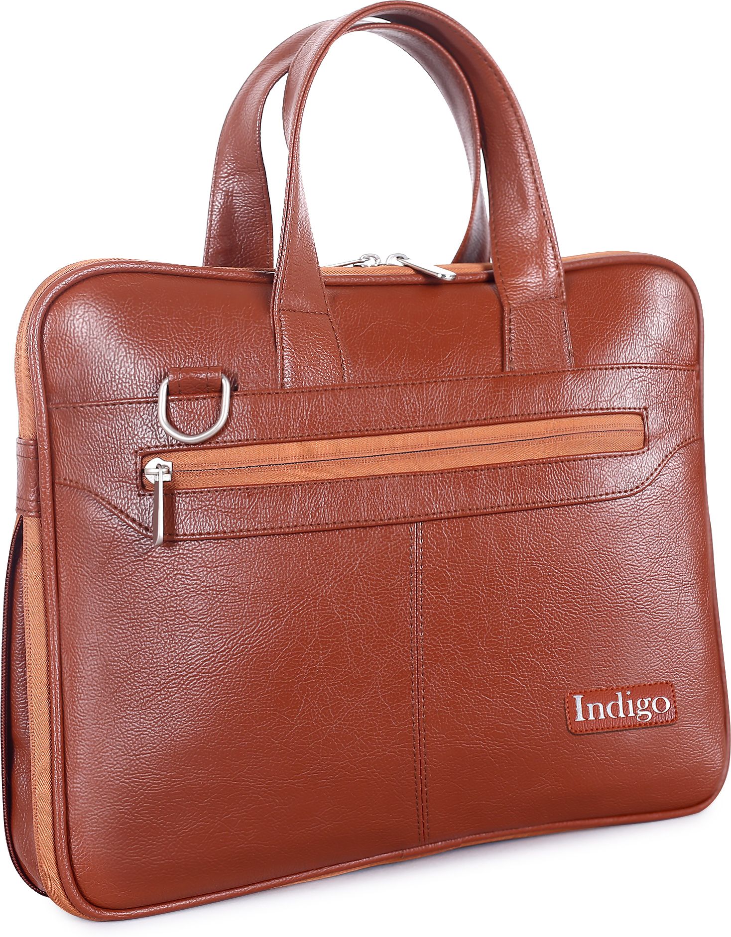 Leather Laptop Messenger Shoulder Bag With Organizer For Office | Tan Waterproof Messenger Bag-image-15