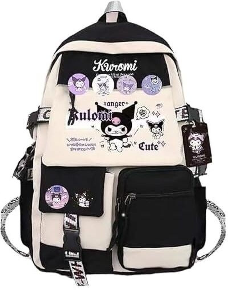 Kuromi Backpack for School Girls Sanrio Kuromi School Backpack Multi Layer Waterproof School Bag