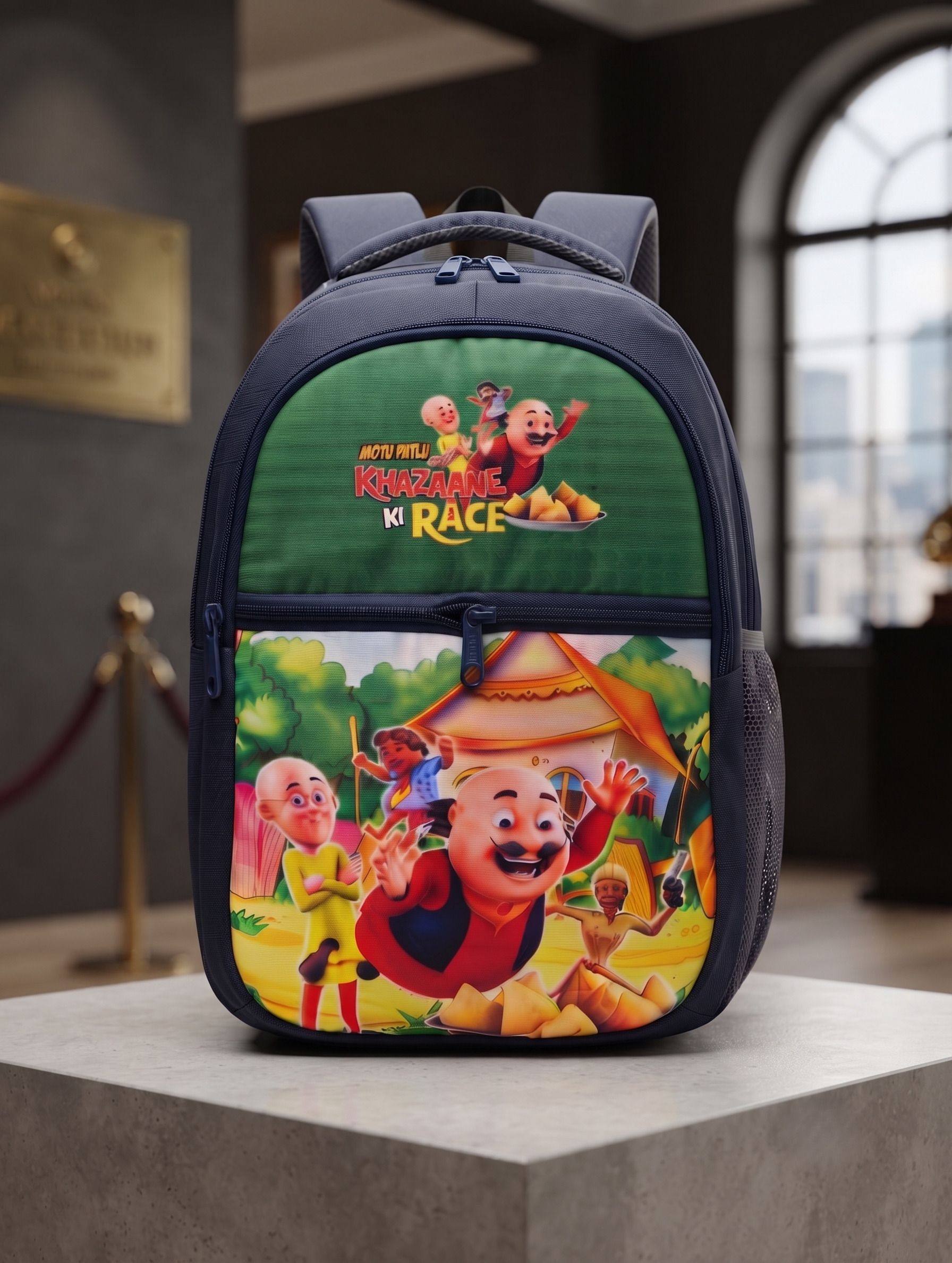 Motu Patlu School Backpack for Kids (LKG, UKG, Nursery, Class 1-3) Waterproof Backpack-image-40