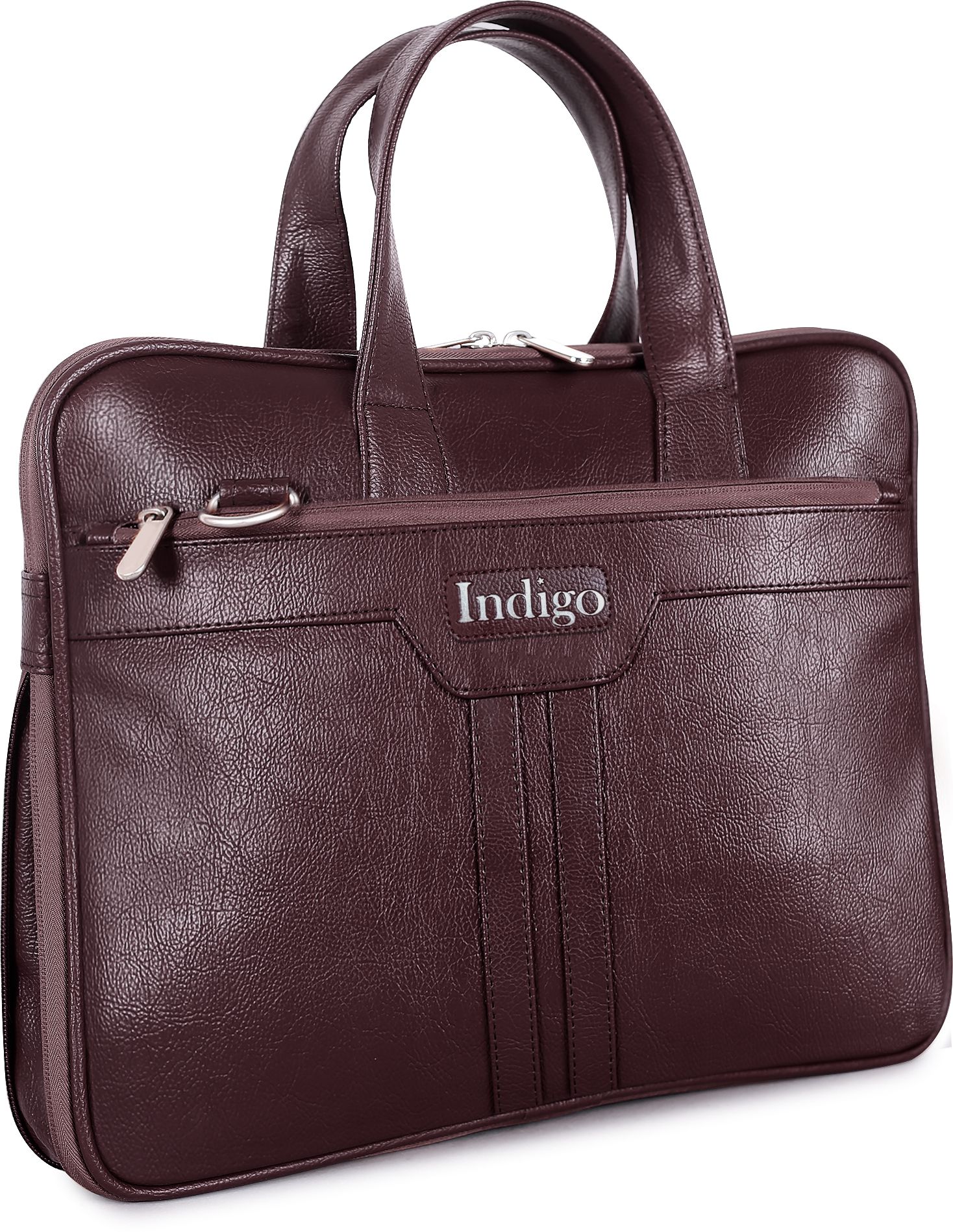 indigo bags Faux-Leather Laptop Messenger Shoulder Bag With Organizer For Office | Brown Waterproof Messenger Bag-picture-45