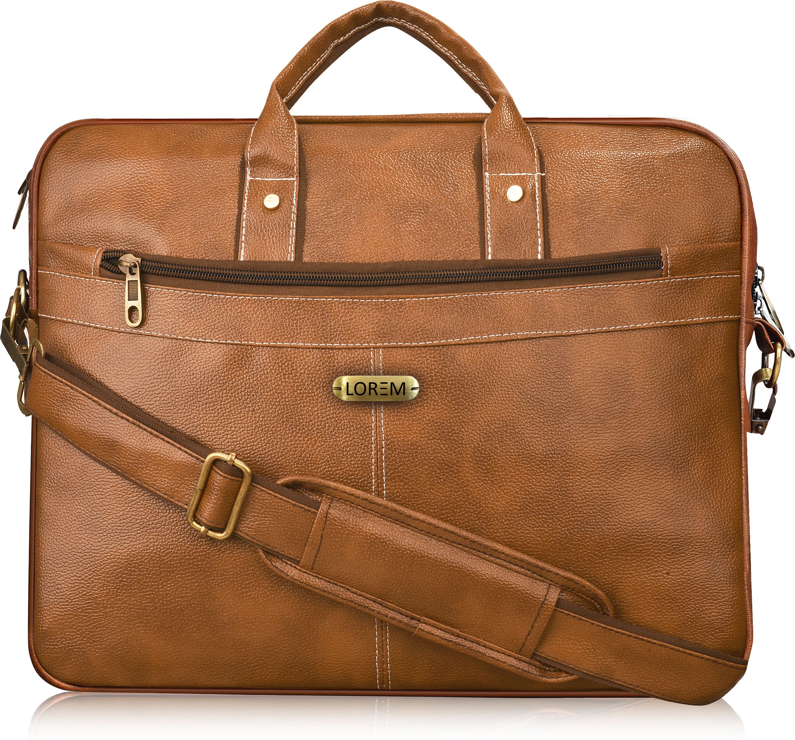 aaurubis enterprise Tan Color Faux Leather 10L Office Laptop Bag For Men & Women BG15 Waterproof Messenger Bag-picture-32