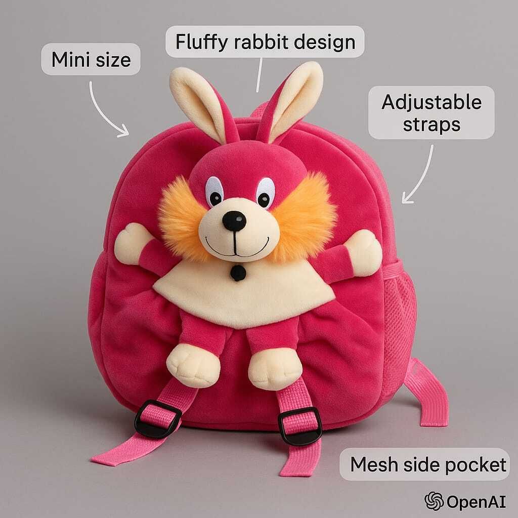 Cute Plush Bunny Kids Backpack School Bag-image-31