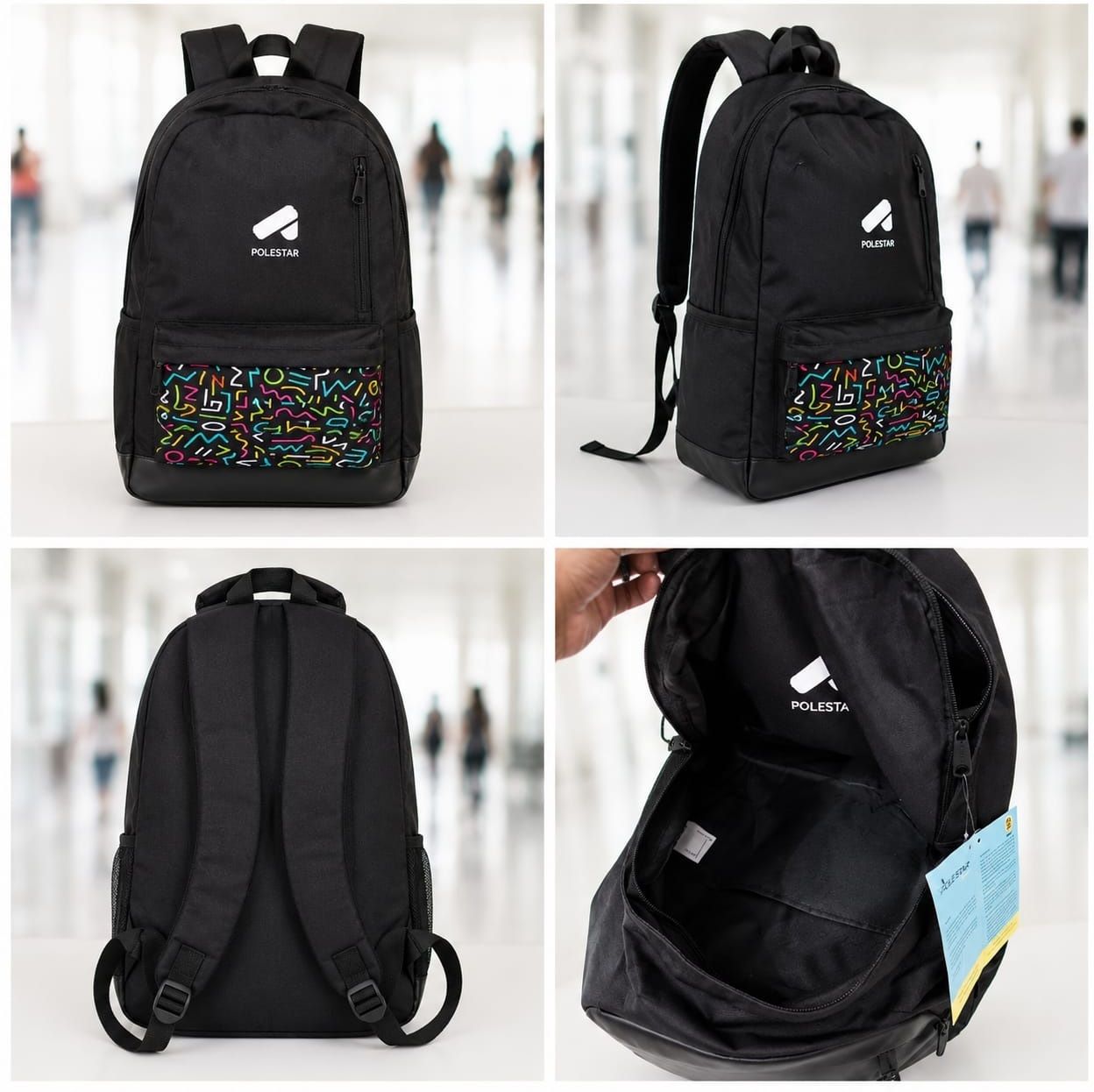 r.p.p Casual Backpack for Men, Women, Boys & Girls - Black Waterproof Backpack-picture-19