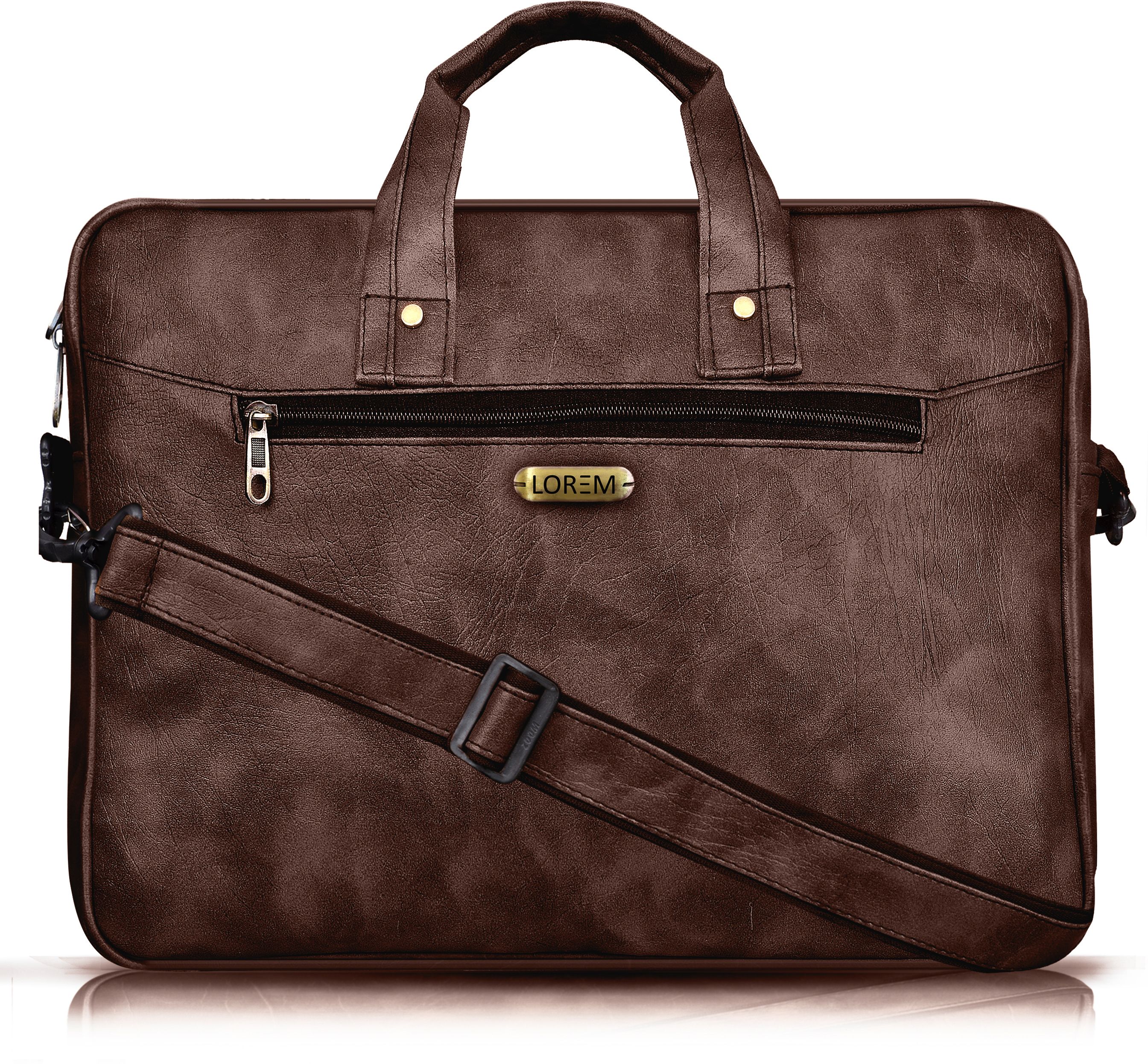 aaurubis enterprise Brown Color Faux Leather 10L Office Laptop Bag For Men & Women BG28 Waterproof Messenger Bag-picture-18
