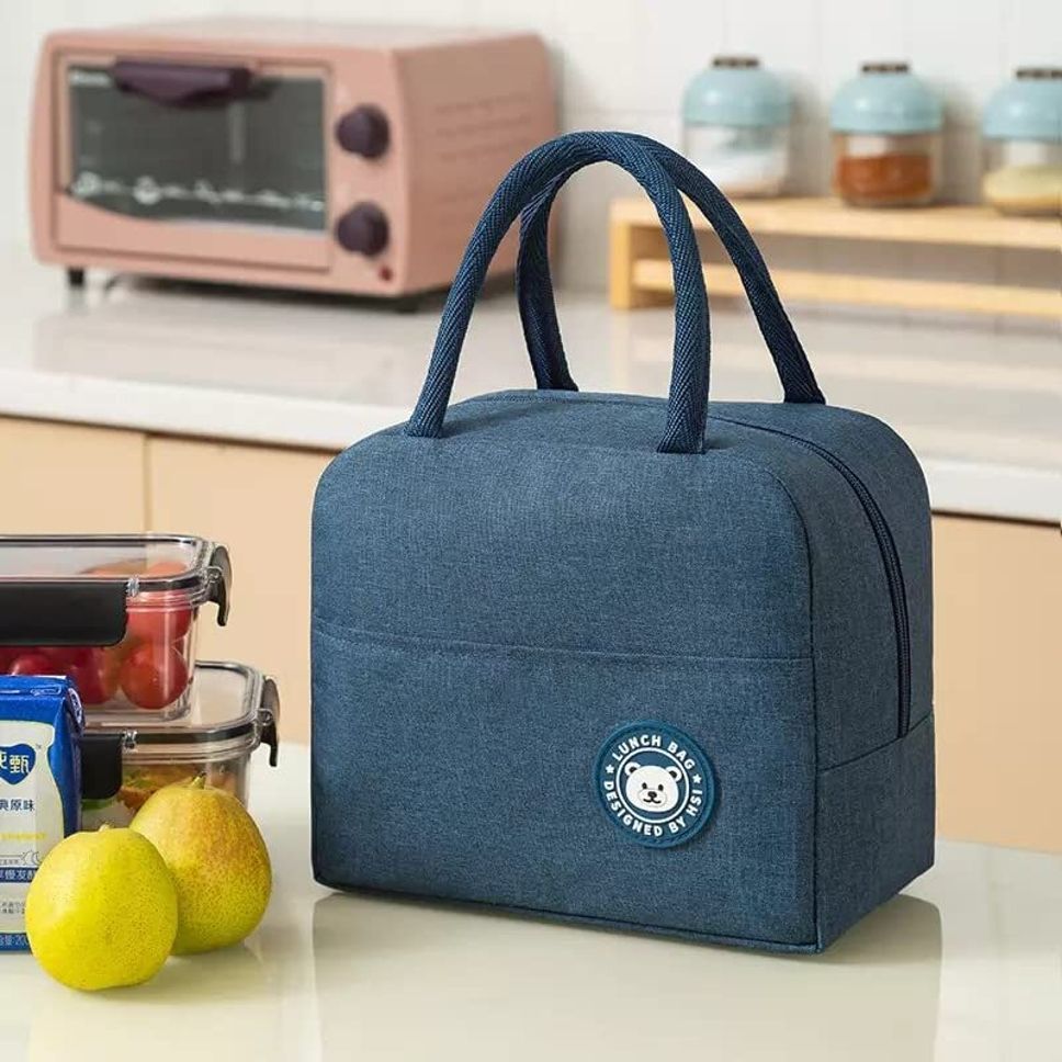 Portable Insulate Tiffin Hand Lunch Bag with Aluminum Foil Inner Cover Reusable Lunch Bag-image-42