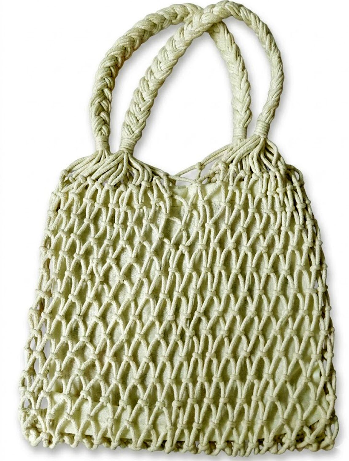 Premium Macrame Tote Bag For Women & Girls (Off-White) Messenger Bag-image-4