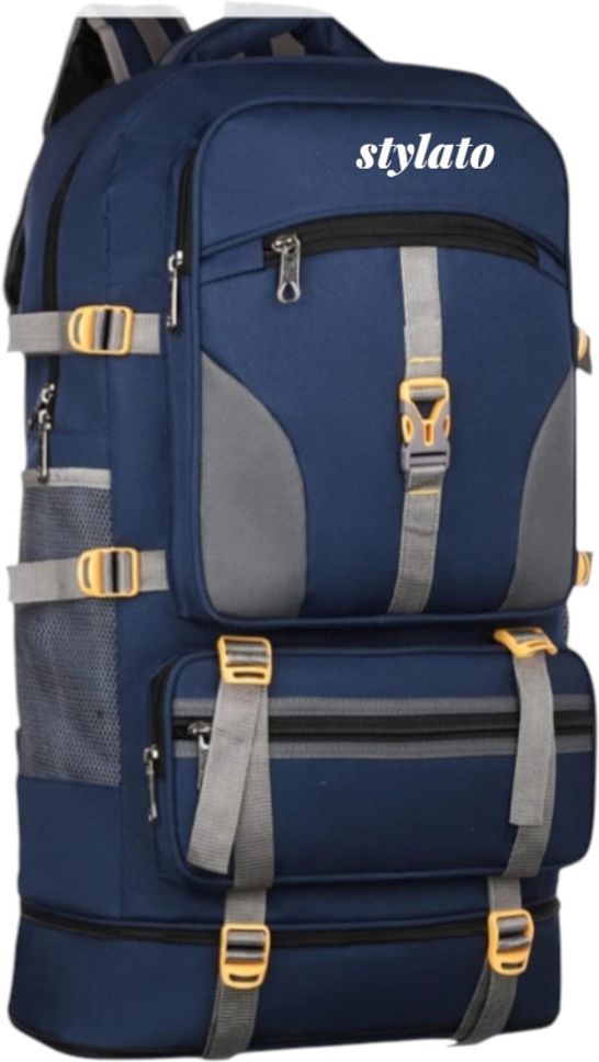 Rucksack bag& Tracking bag for men& travel bag 75l(blue) Waterproof Backpack-image-13