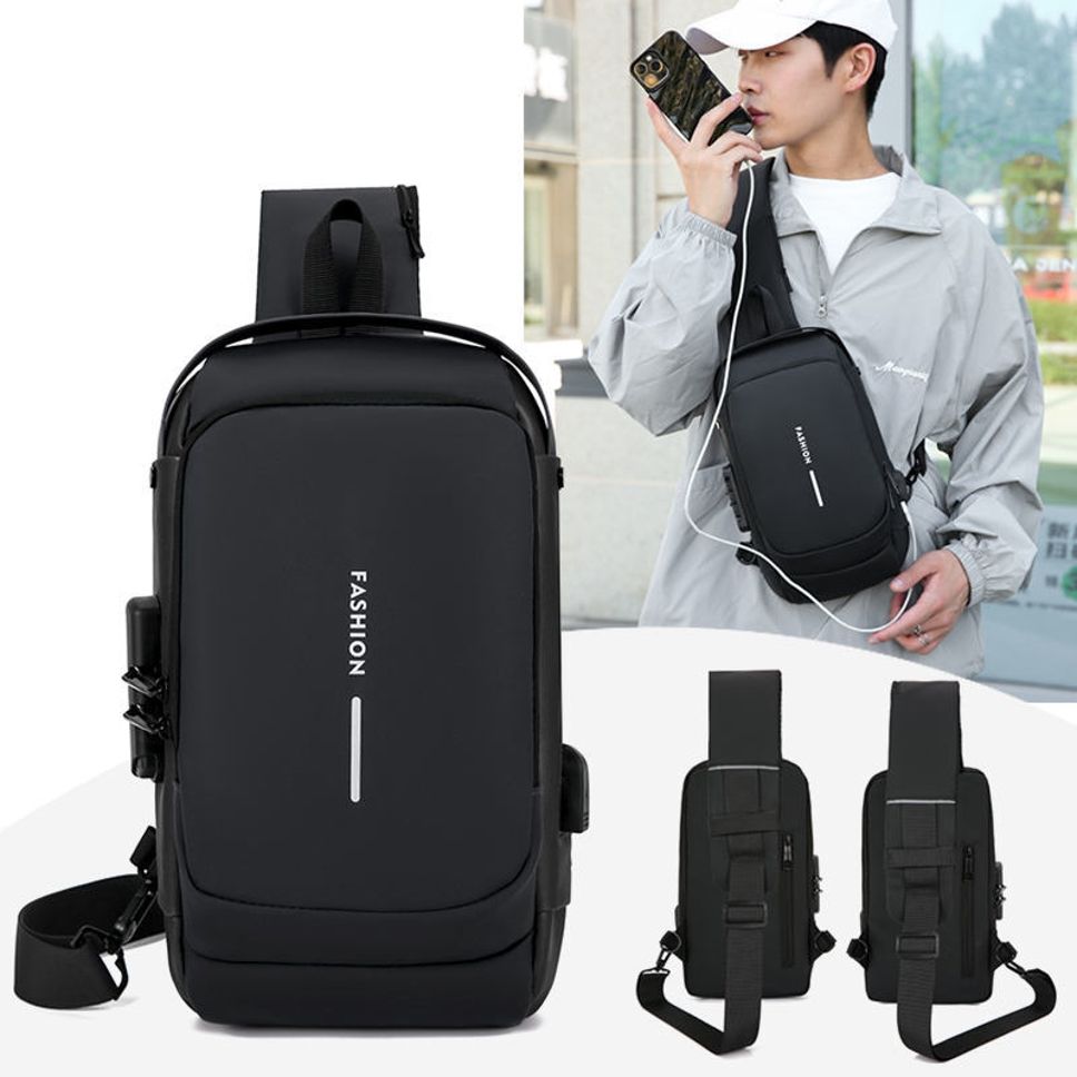life india Small 12 L Laptop Backpack 2025 Motorcycle Crossbody Sling Bag Multifunction Anti-Theft Chest USB Charging-picture-19