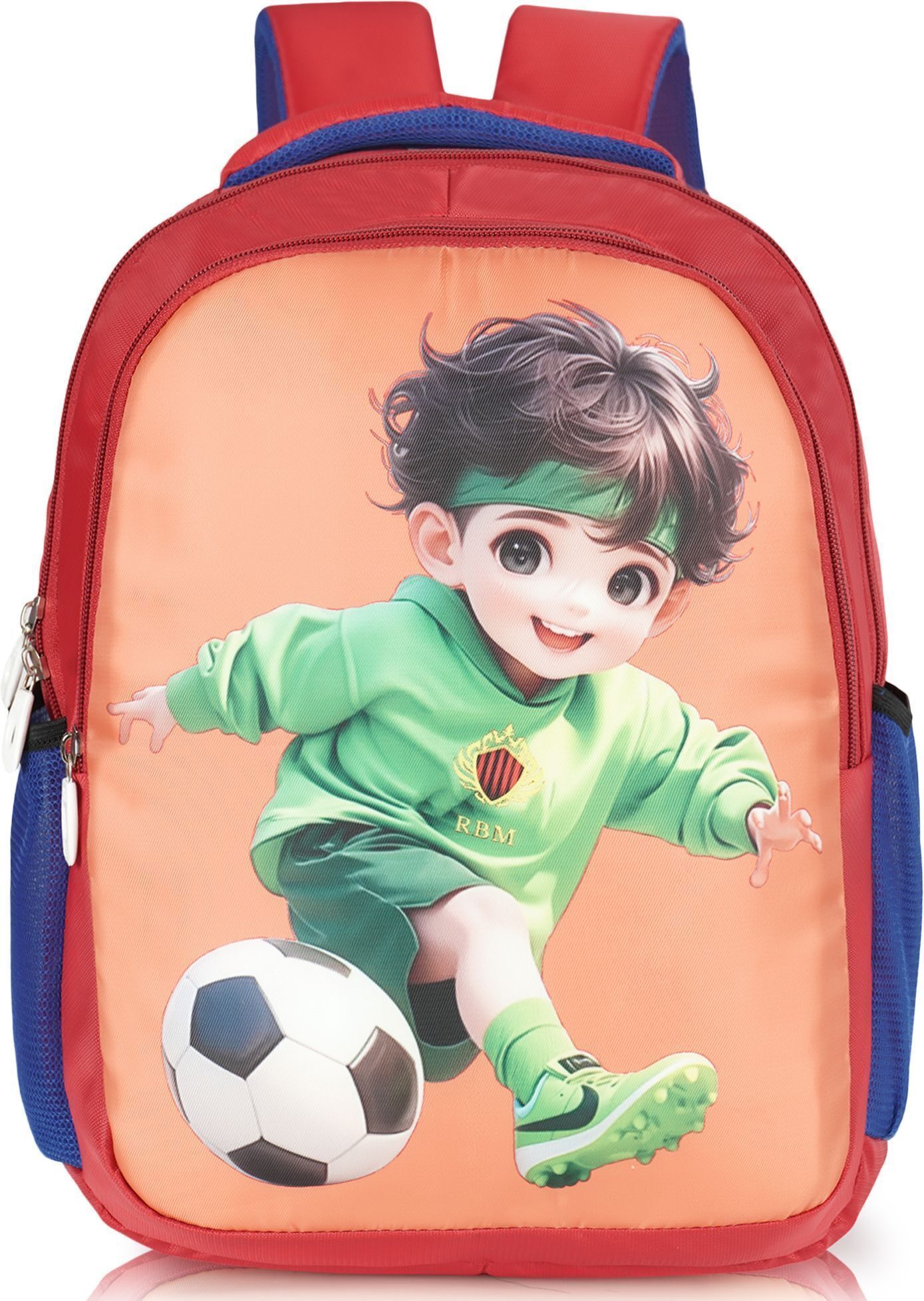 Football Boy Cartoon Character Printed Backpack (Nursery-2nd Class)(BAG07) Waterproof School Bag-image-2