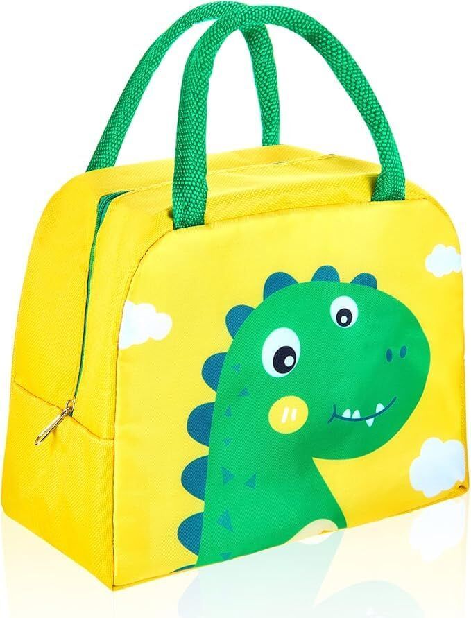 Kids Insulated Lunch Bag with Cute Simple Attractive Yellow Dinosaur Waterproof Lunch Bag-image-46