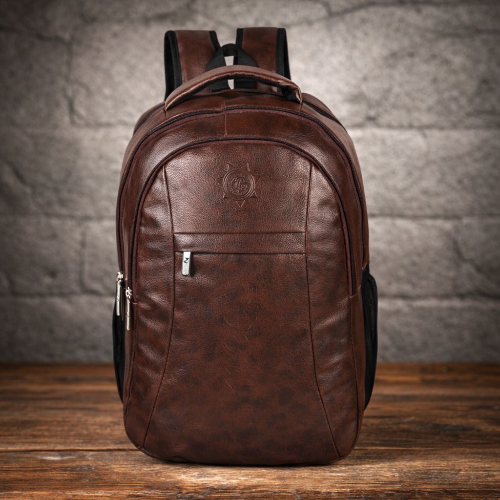 Water-Resistant Leather Backpack for Men Business, Travel, Office, College_pl Waterproof Backpack-image-3