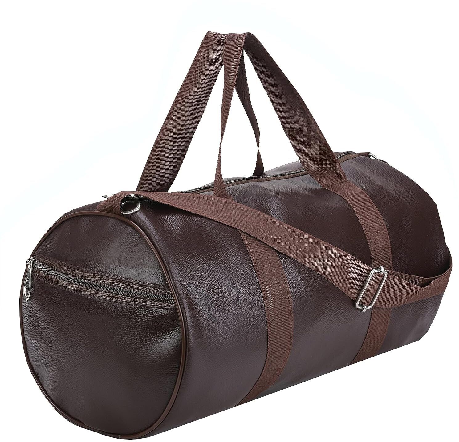 20 L Gym Duffel Bag - Gym Duffel Bag - Sports travel bag leather gym bag duffel gym bag - Brown - Brown