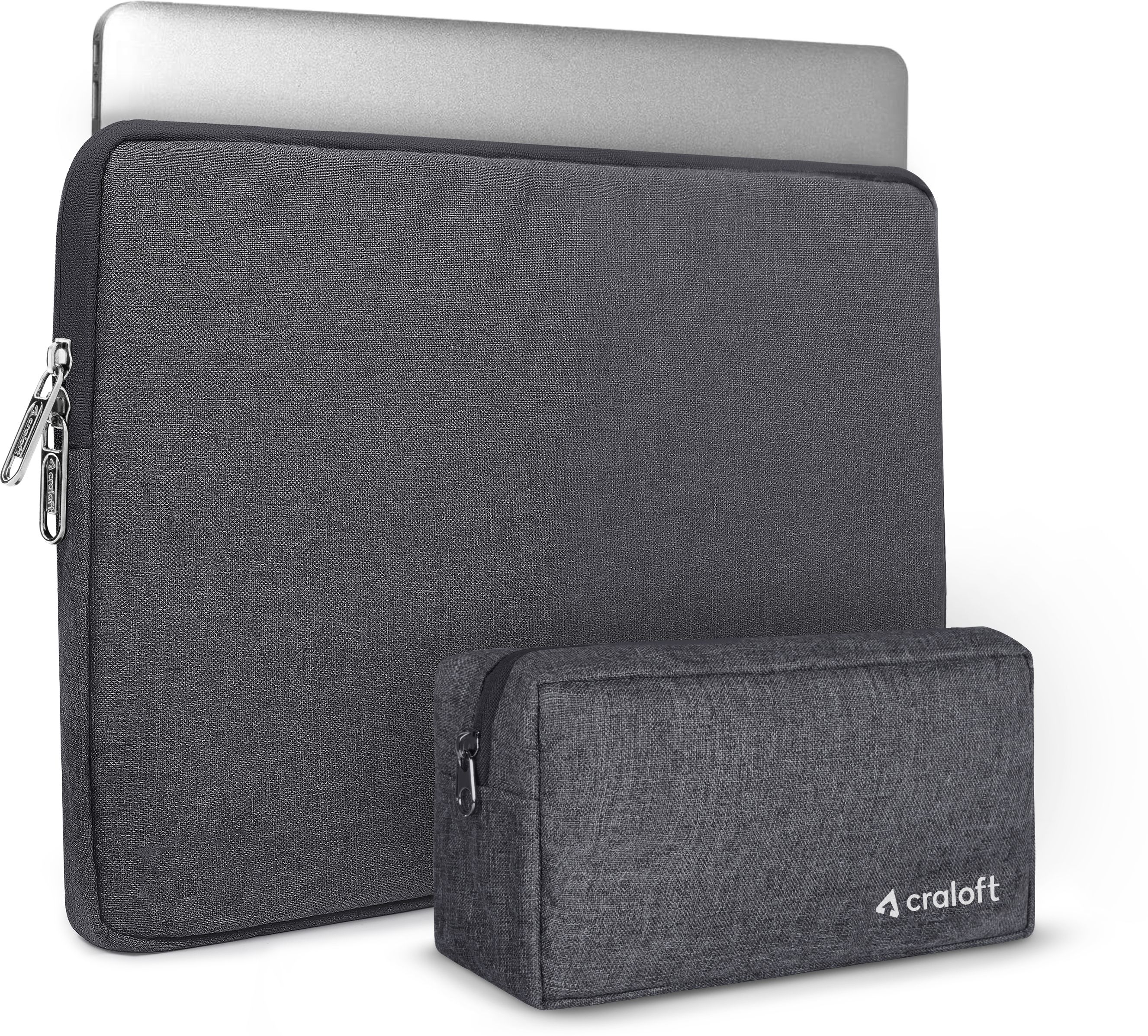 15.6 Inch Laptop Sleeve / Slip Case Cover Bag With Charger Pouch (L26_Grey) Laptop Sleeve/Cover-image-44