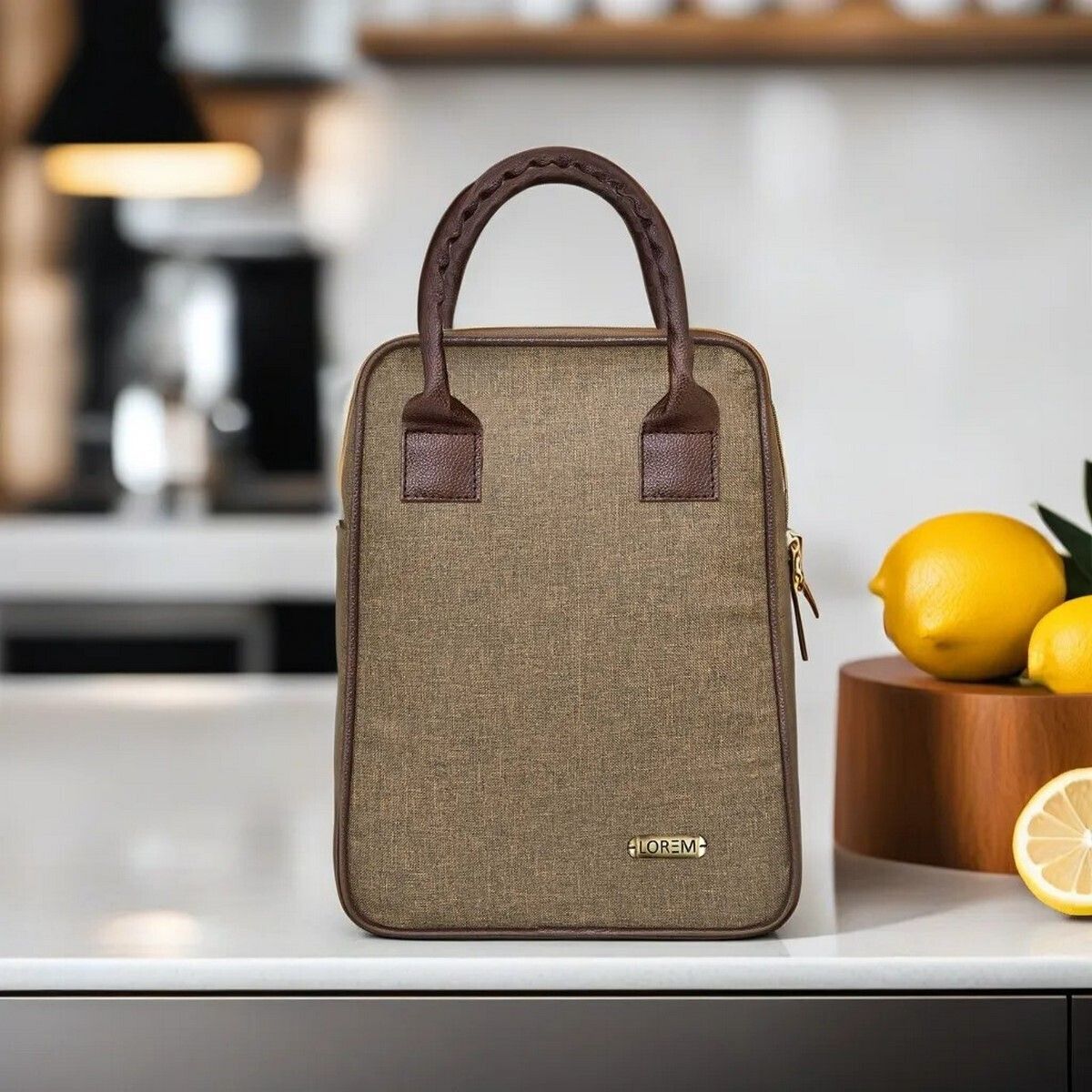 OB-TB03 Khaki Lunch/Tiffin/Storage Bag Men & Women Office, College & School Waterproof Lunch Bag-image-23