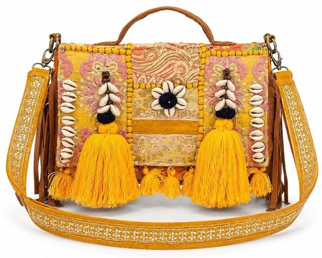 Rajasthani Banjara Handcrafted Embroidered Boho Sling Bag for Women (Yellow) Sling Bag-image-48
