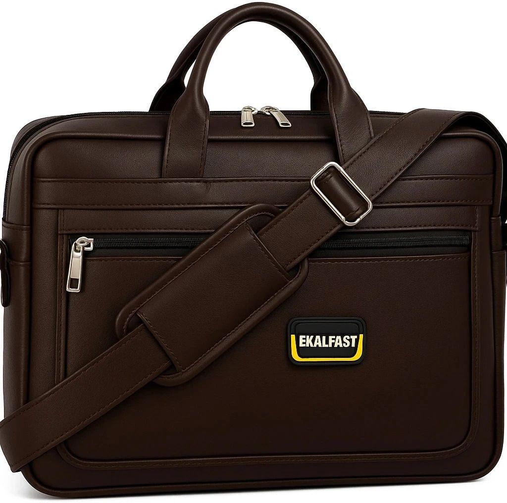 ekalfast Men & Women Brown office bags 1 Laptop Messenger Bag Waterproof Messenger Bag-picture-10