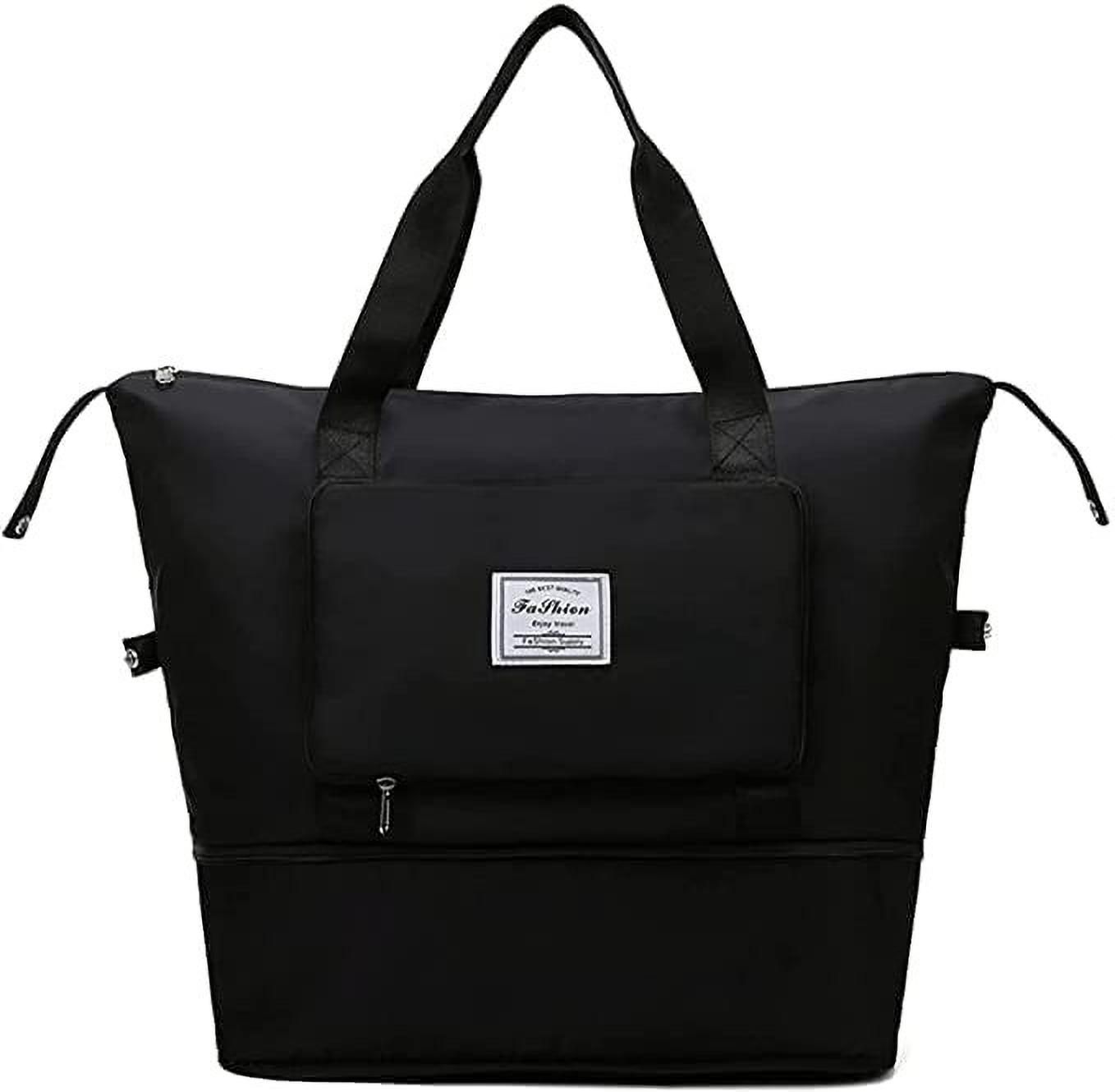 bbd kitchen shop 60 L Hand Duffel Bag - Duffle Bag Foldable Travel Bag Casual Storage Lightweight Waterproof - Black - Large Capacity-picture-1