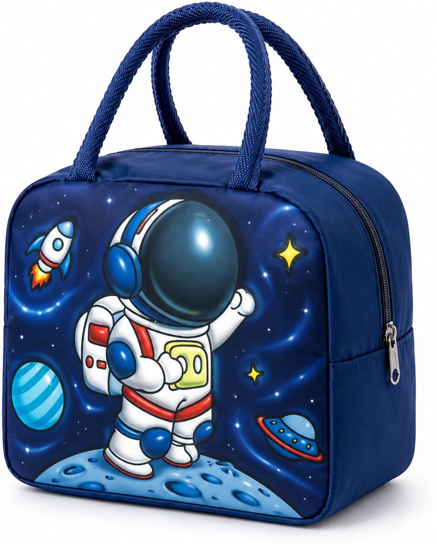 raycraft 3D Style Navy Space Design Insulated Lunch Bag for Keep Meals Fresh Cute Waterproof Lunch Bag-picture-14