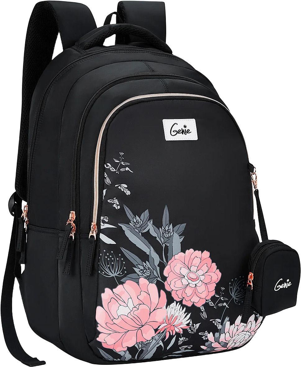 genie Lovelace Black School Backpack for girls, 19 Inch 36 Litres, 3 compartments Waterproof School Bag-picture-13
