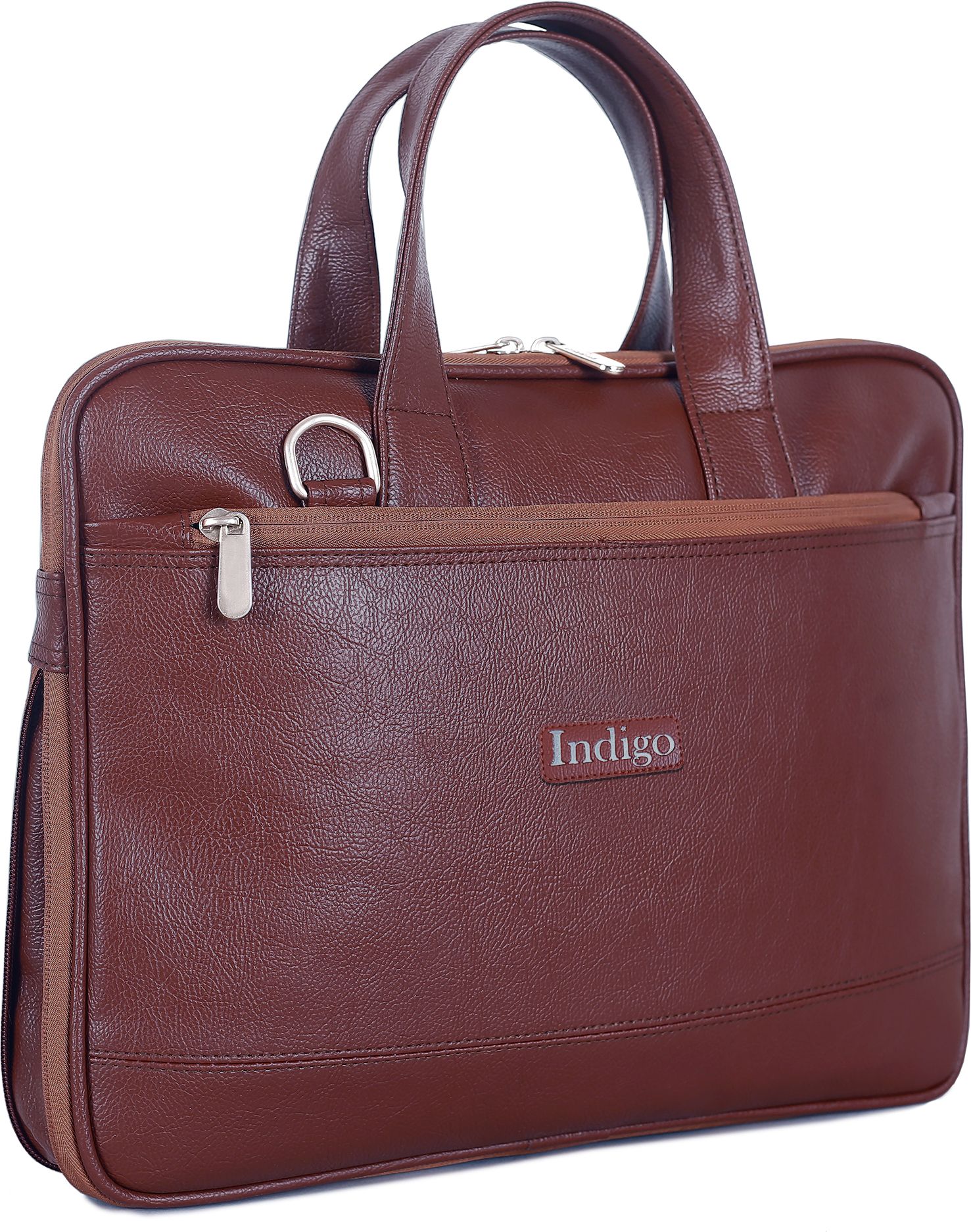 indigo bags Leather Laptop Messenger Shoulder Bag With Organizer | Sleek-2605| Brown Waterproof Messenger Bag-picture-47