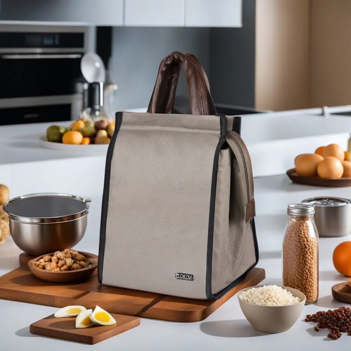 CM-TB12 PVC Fabric Insulated Lunch/Tiffin/Storage Bag Men & Women Office, School Lunch Bag-image-6
