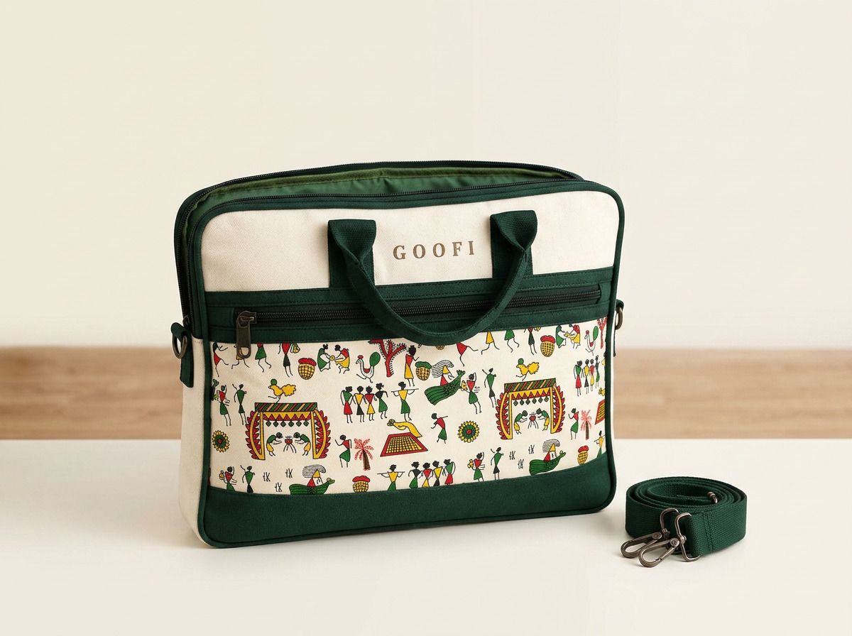 goofi Royal Jodhpur Design Canvas Laptop Bag Messenger Bag-picture-40