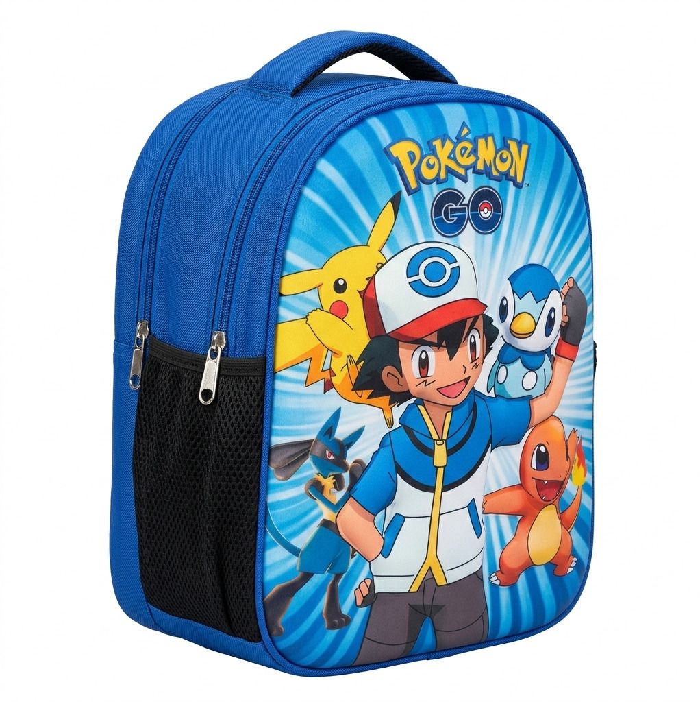 flyever Pokemon Cartoon School Bag | 3D Embossed Design, Lightweight Preschool Nursery School Bag-picture-26