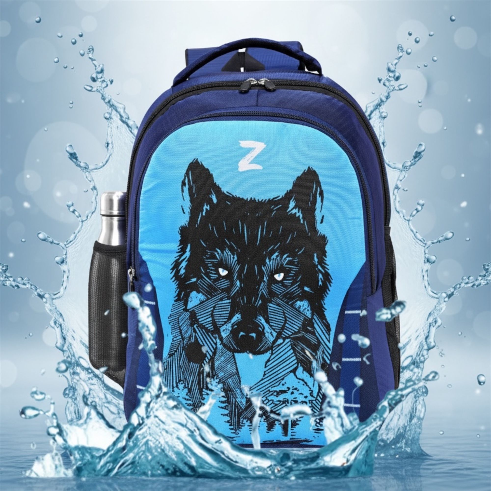 Wolf Print Backpack For Men Boys | Trendy Lightweight Travel College Casual Use Waterproof School Bag-image-8