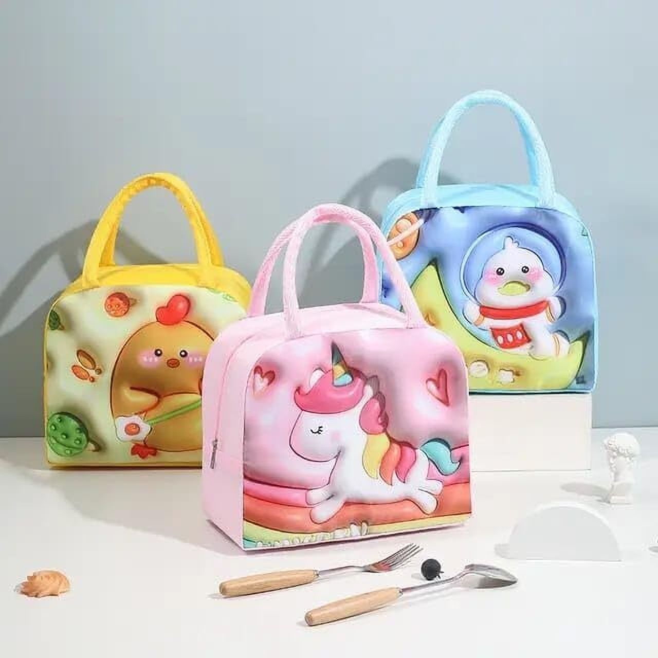Cartoon print Insulated 3d print lunch bag for kids Waterproof Lunch Bag-image-38
