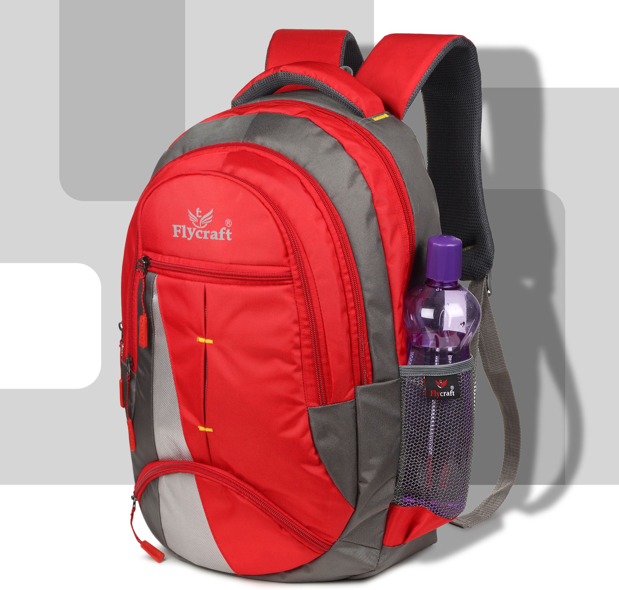 Medium 30 L Laptop Backpack simna.1361/2 red grey casual unisex travel, office, massenger,school backpack-image-4