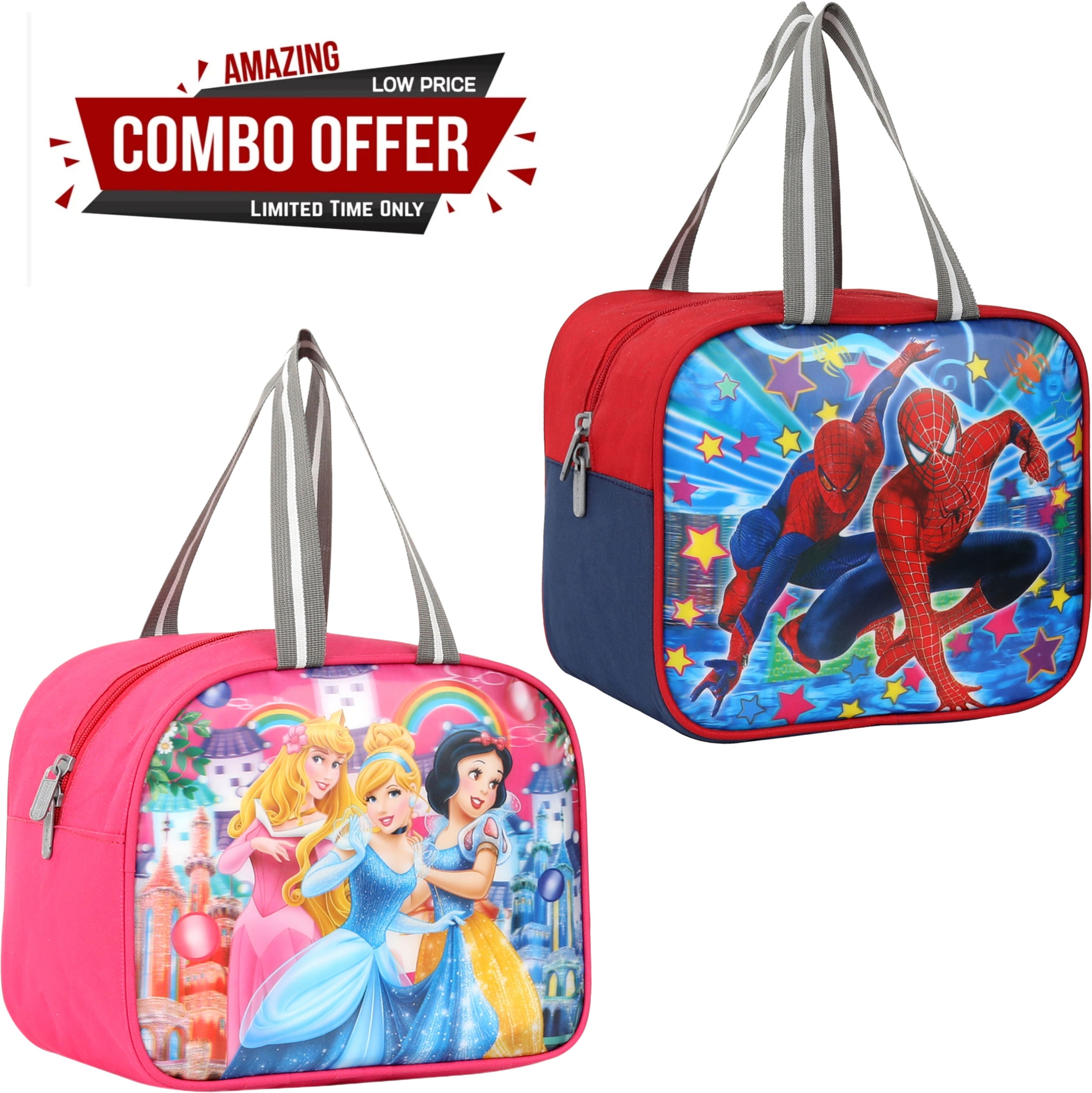 Best Quality 3D SPIDERMAN & PRINCESS School Office Picnic Unisex Tiffin bag Waterproof Lunch Bag-image-44