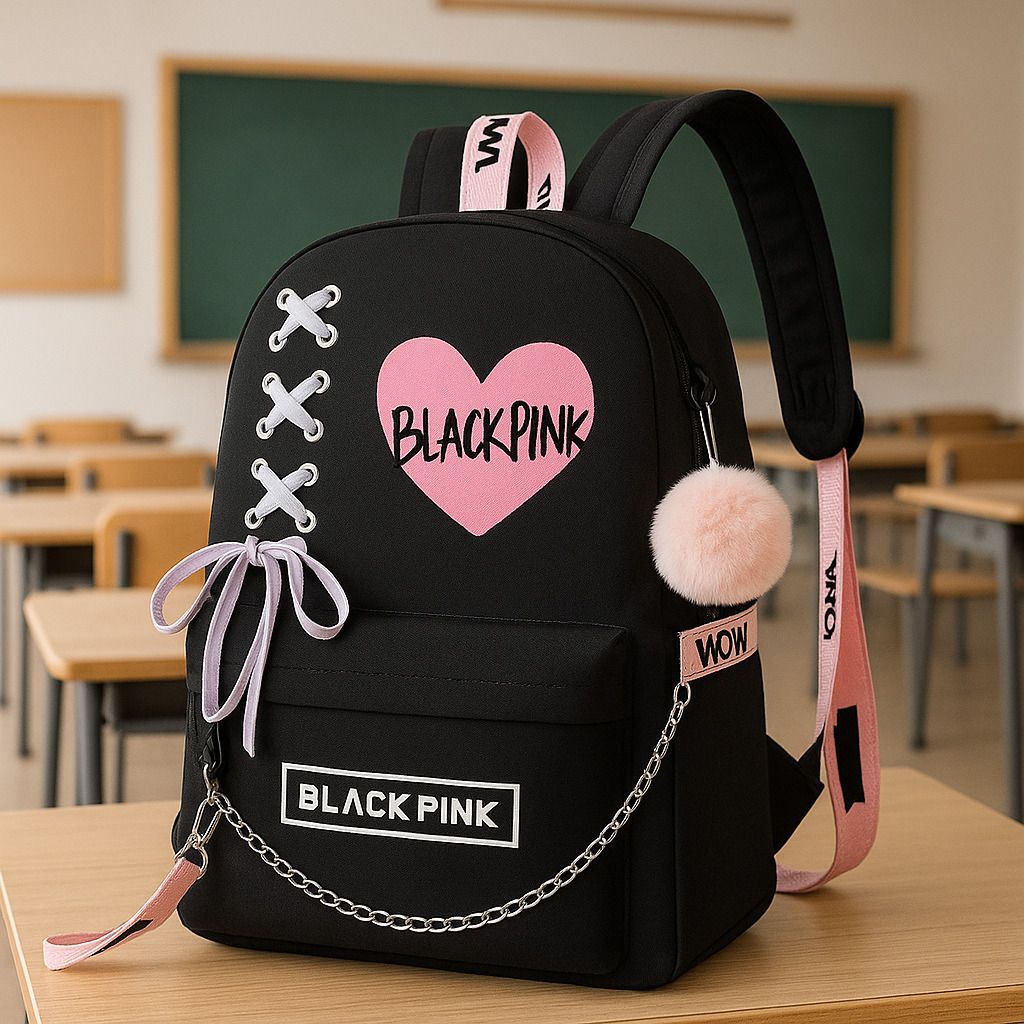 Small 20 L Laptop Backpack RIBBEN-BLCKPINK Waterproof Backpack-image-42