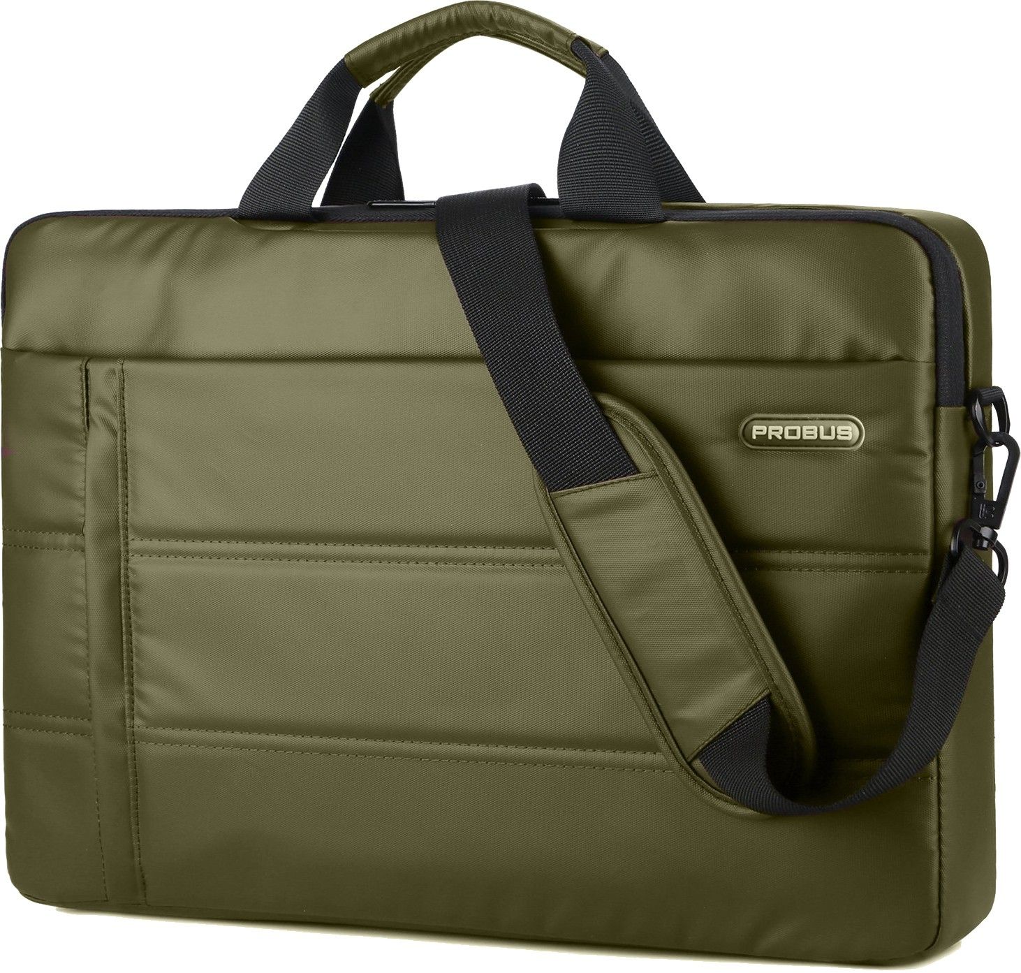 13.3 inch Business Professional Leather Laptop Bag - Olive Green Laptop Sleeve/Cover-image-49